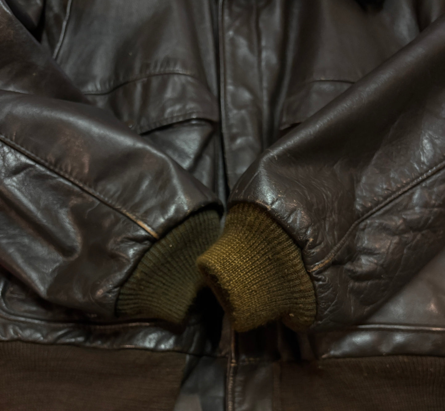 Vintage Sears Leather Bomber Flight Jacket Aviator – Size 42US / 52 EU – Made in the USA-AJ357 Studio