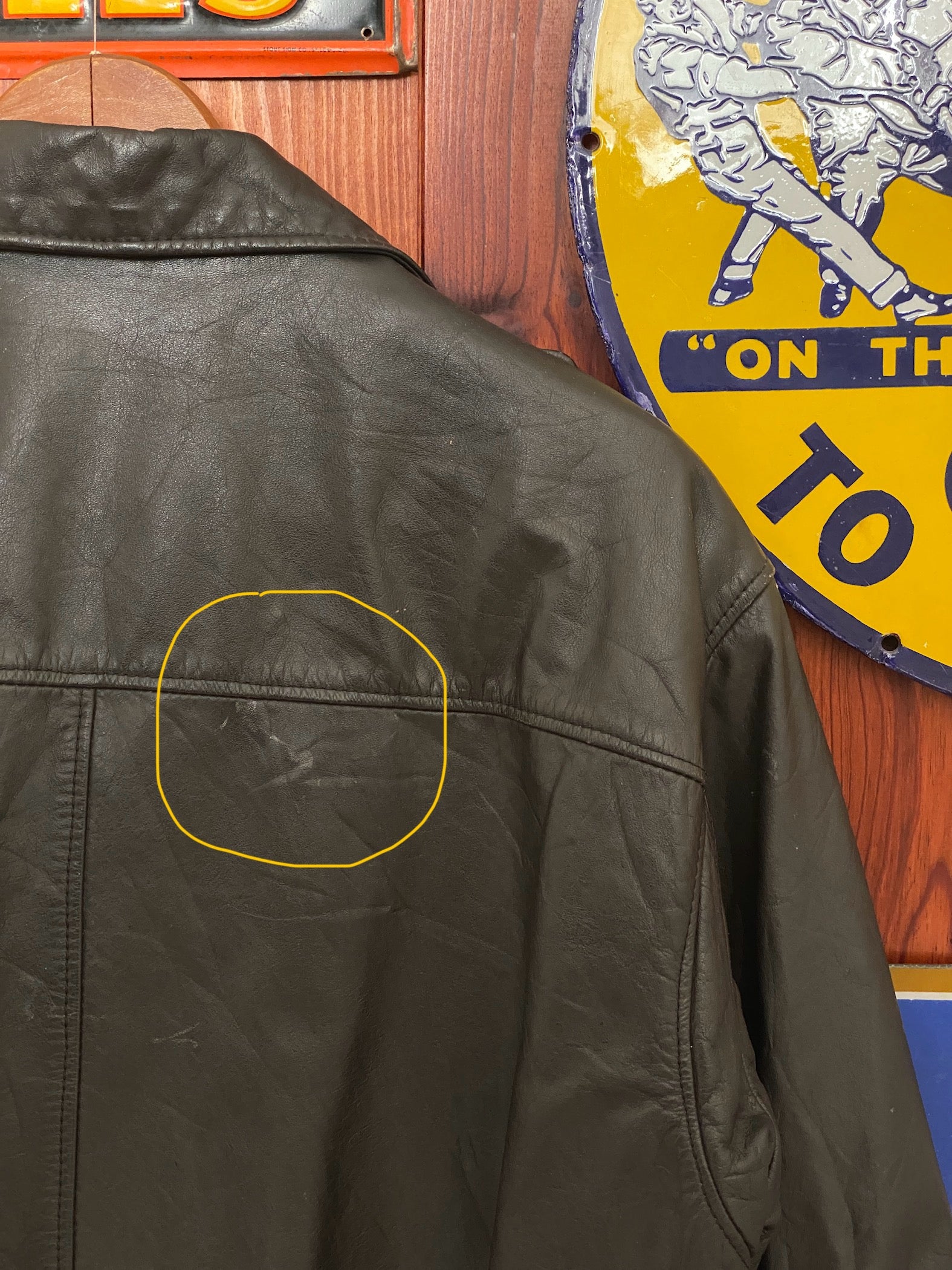Vintage leather bomber flight aviator jacket, genuine leather, size 42US / 52EU.
