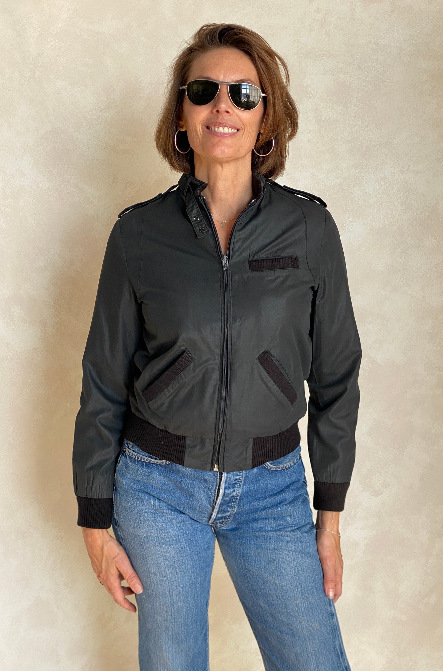 Size 34US . Vintage 80s Members Only Style Cotton Jacket - USA Vintage Bcn