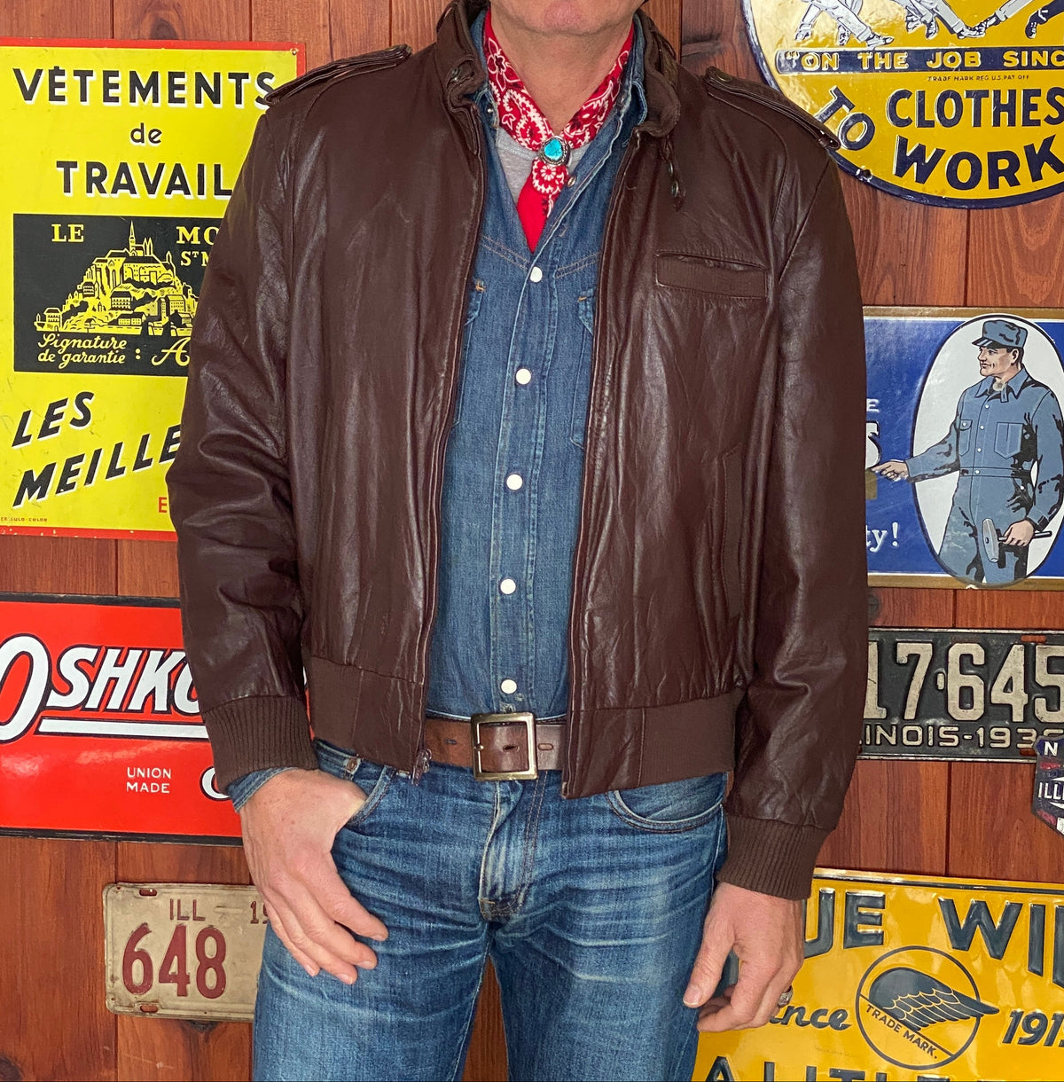 Vintage 80s Campus Leather Jacket Made USA Classic Biker Style Size 42US 52EU Mens-AJ357 Studio