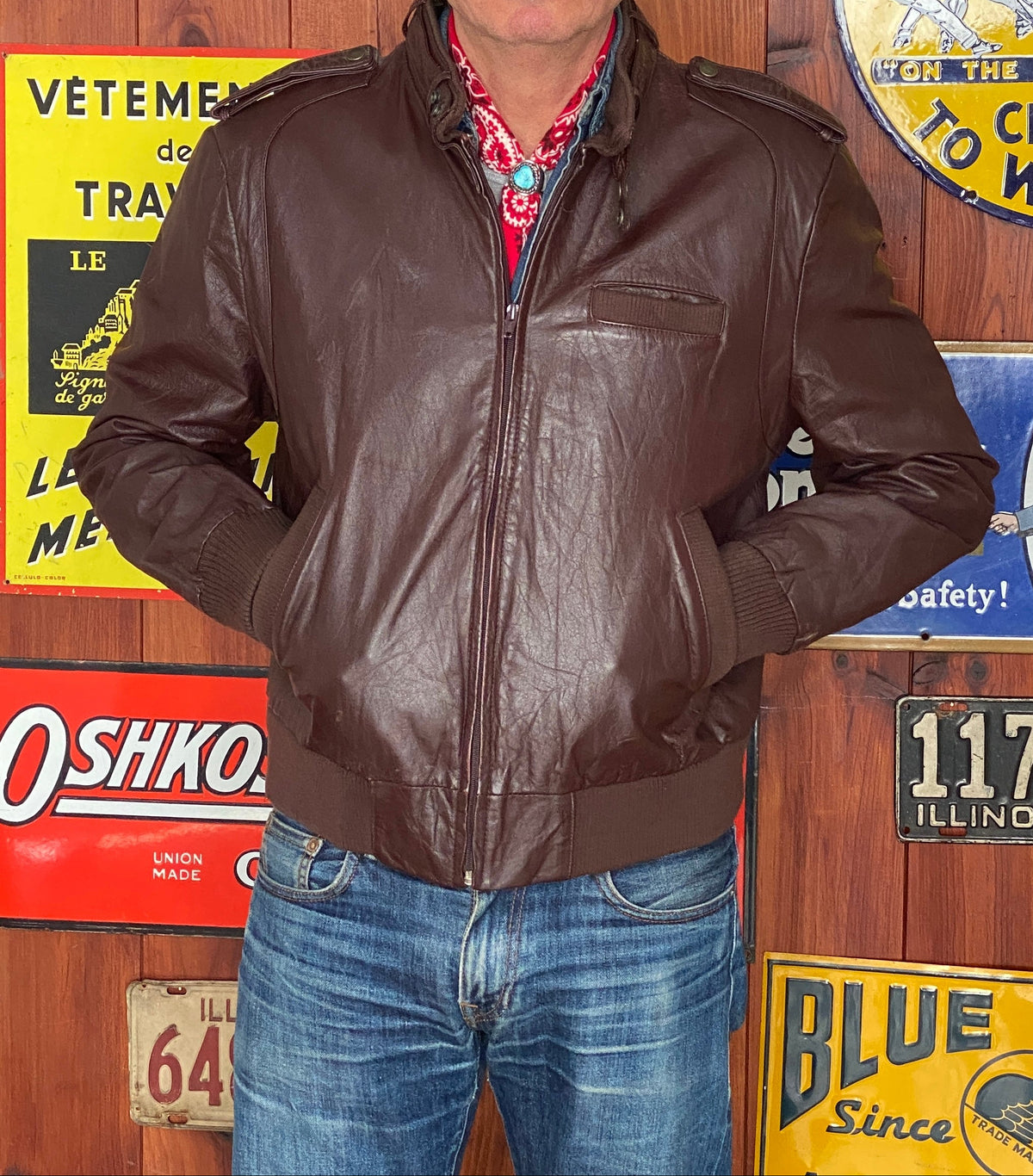 Vintage 80s Campus Leather Jacket Made USA Classic Biker Style Size 42US 52EU Mens-AJ357 Studio
