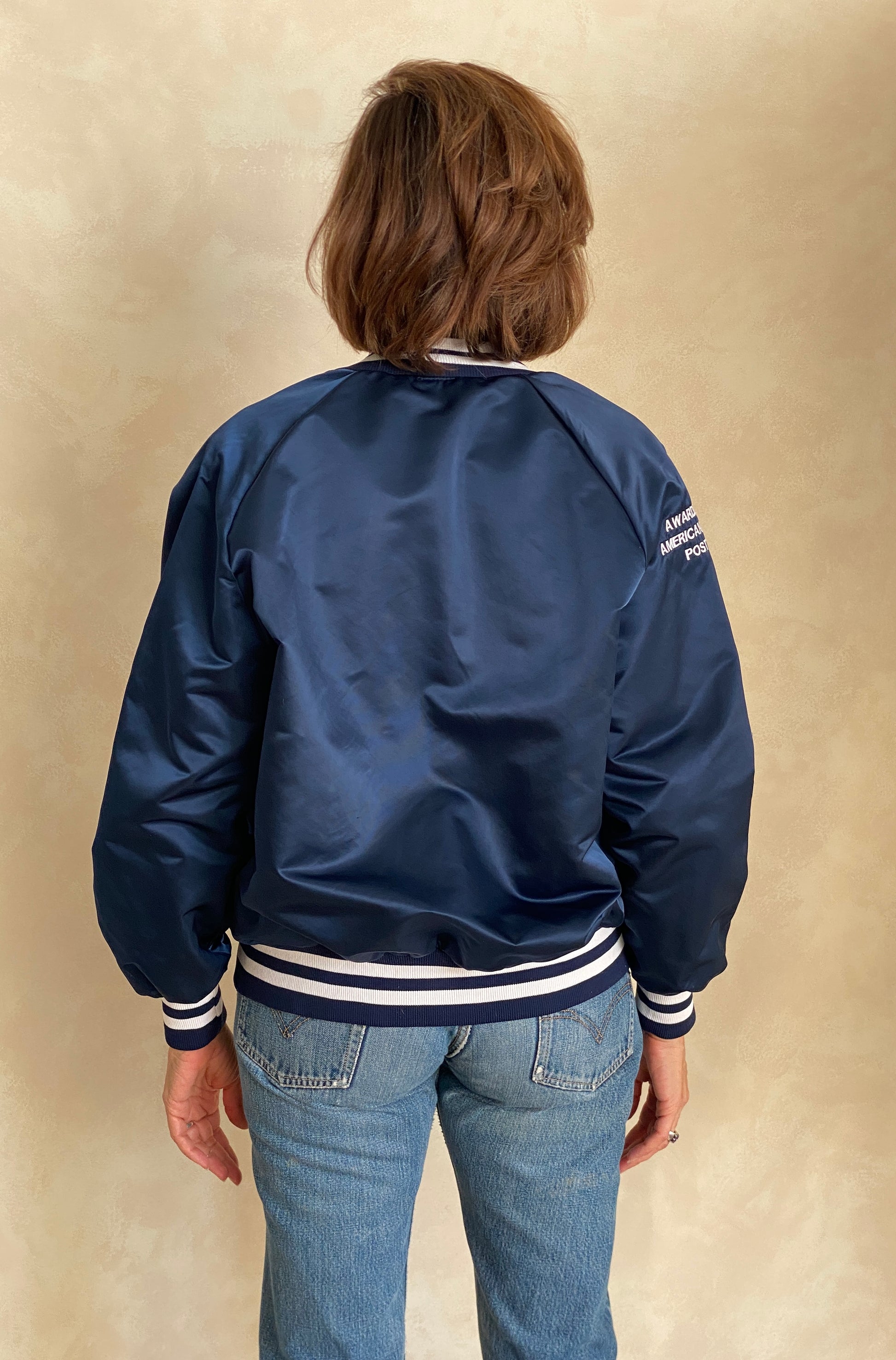 Size Med . Vintage nylon baseball jacket. American Legion. Made in USA - USA Vintage Bcn