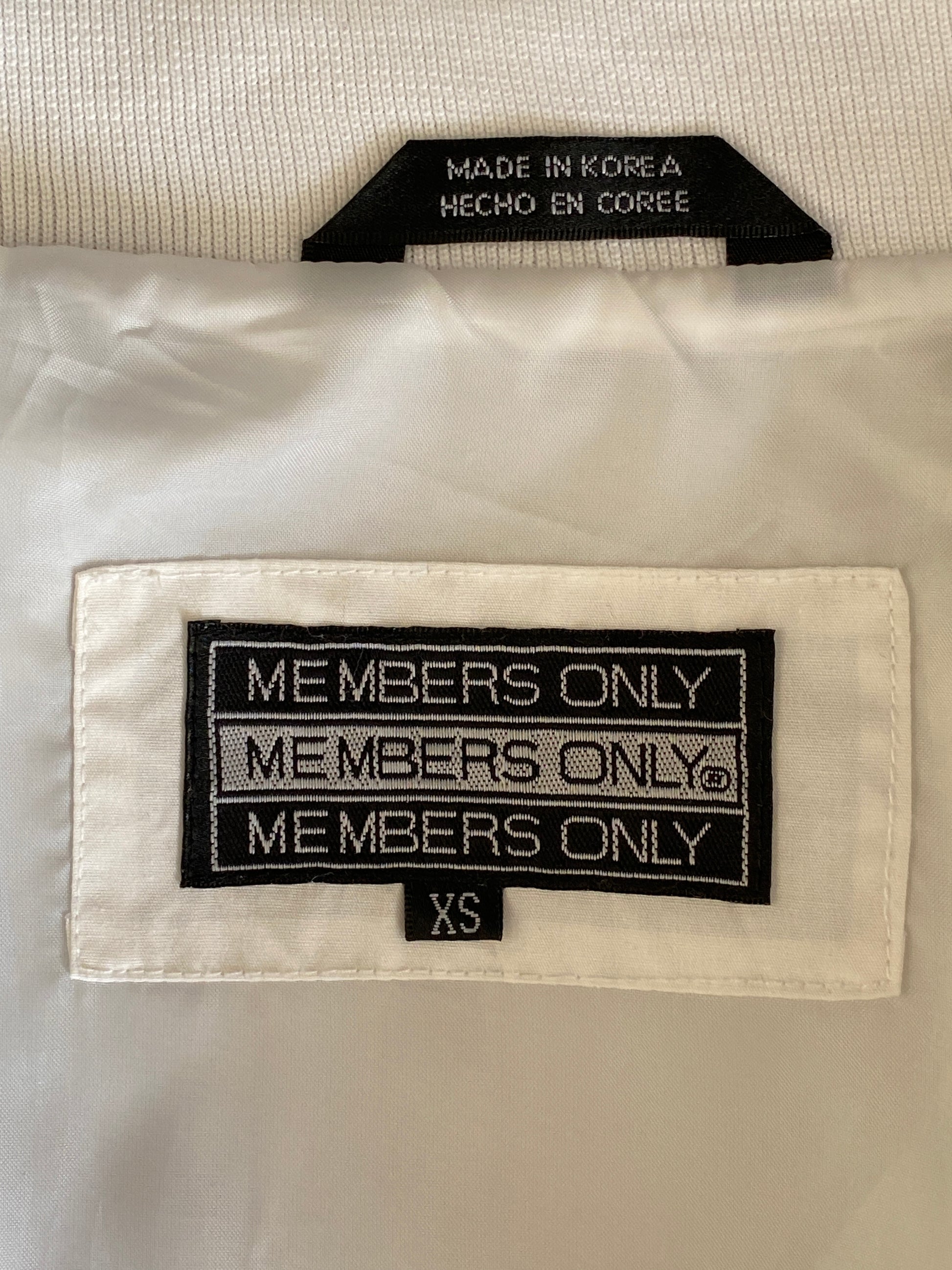 Size XS. White Vintage 80s members Only cotton jacket - USA Vintage Bcn