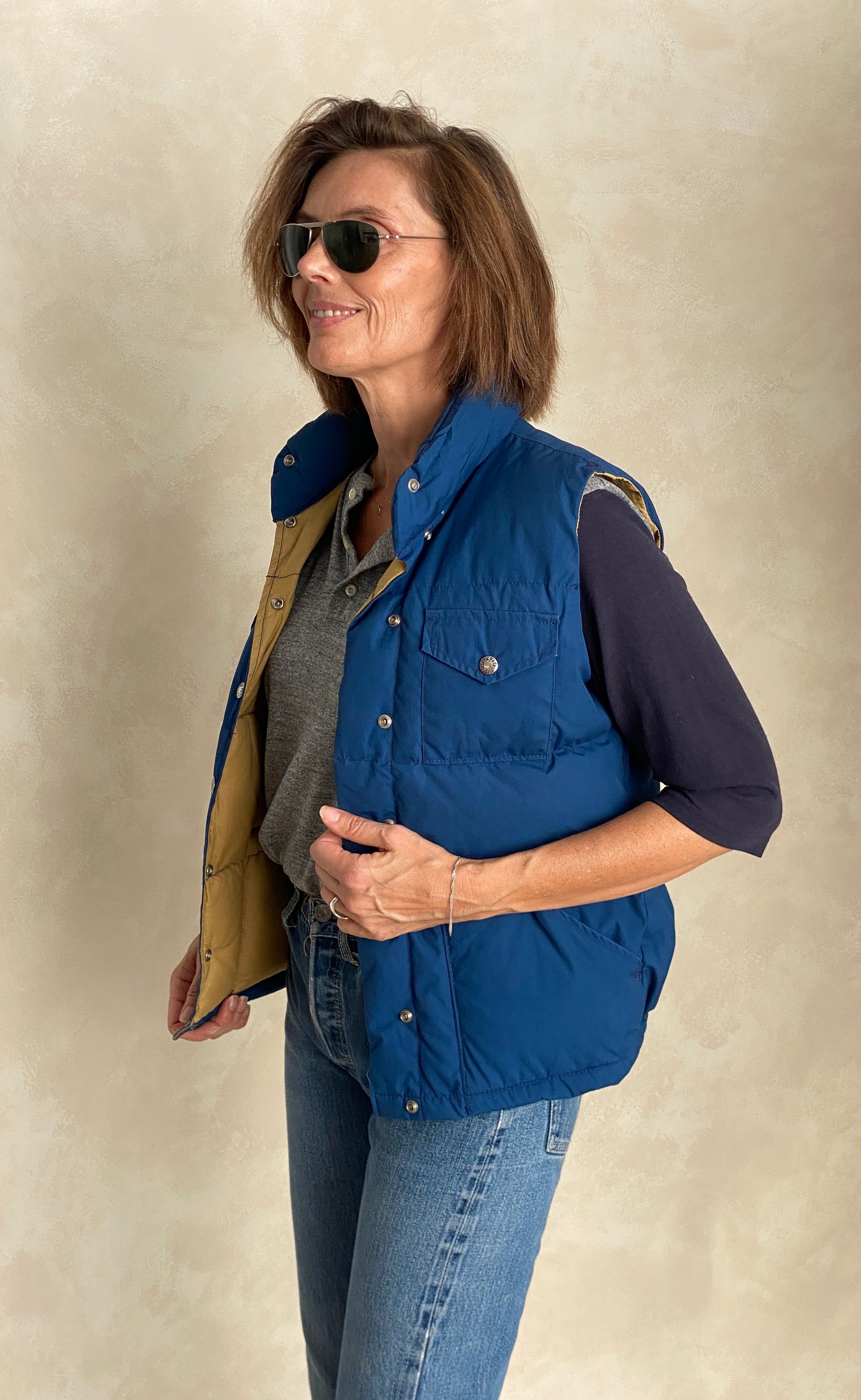 Size Women Med. Vintage North Face down vest Made in USA - USA Vintage Bcn