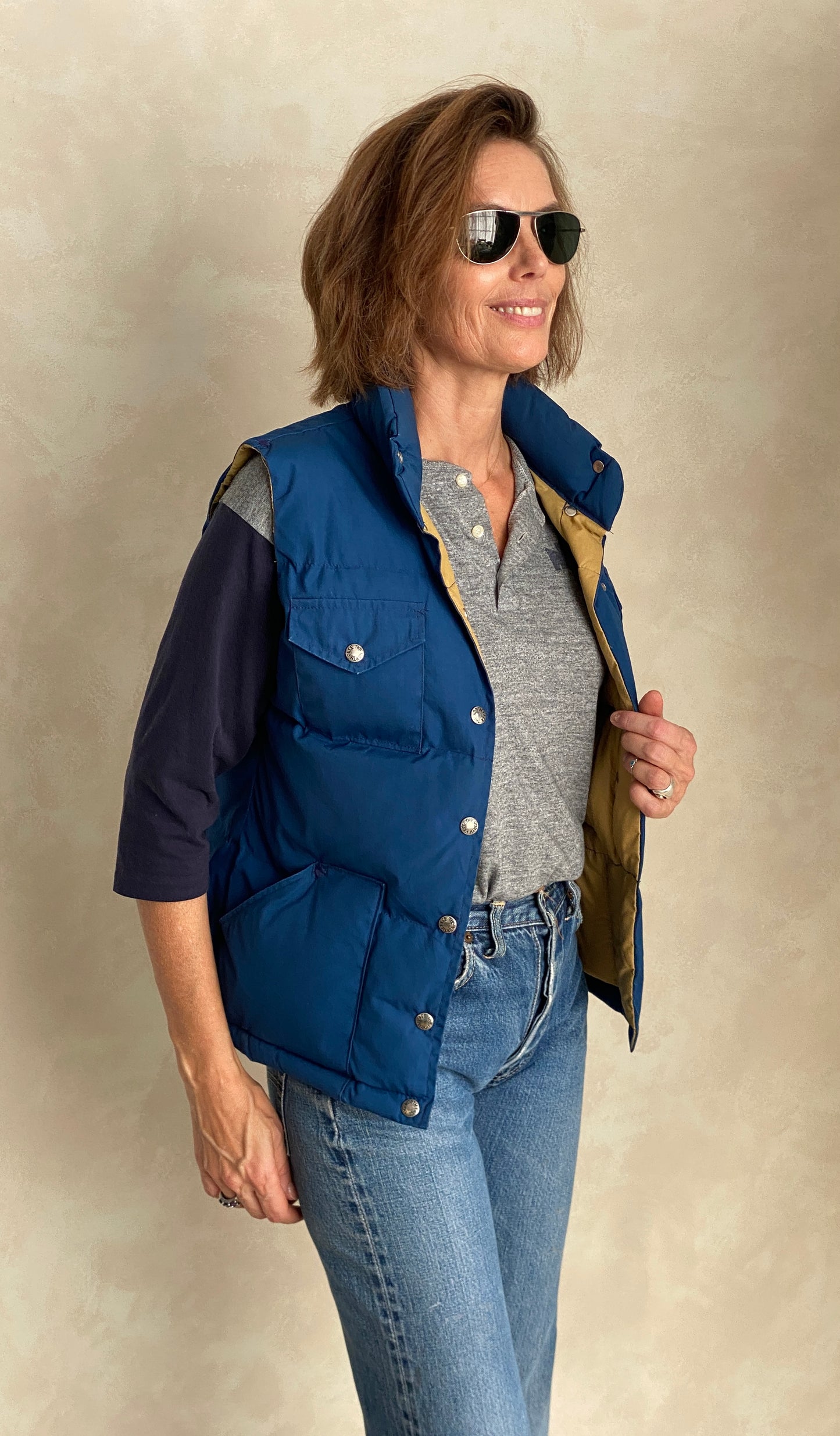 Size Women Med. Vintage North Face down vest Made in USA - USA Vintage Bcn