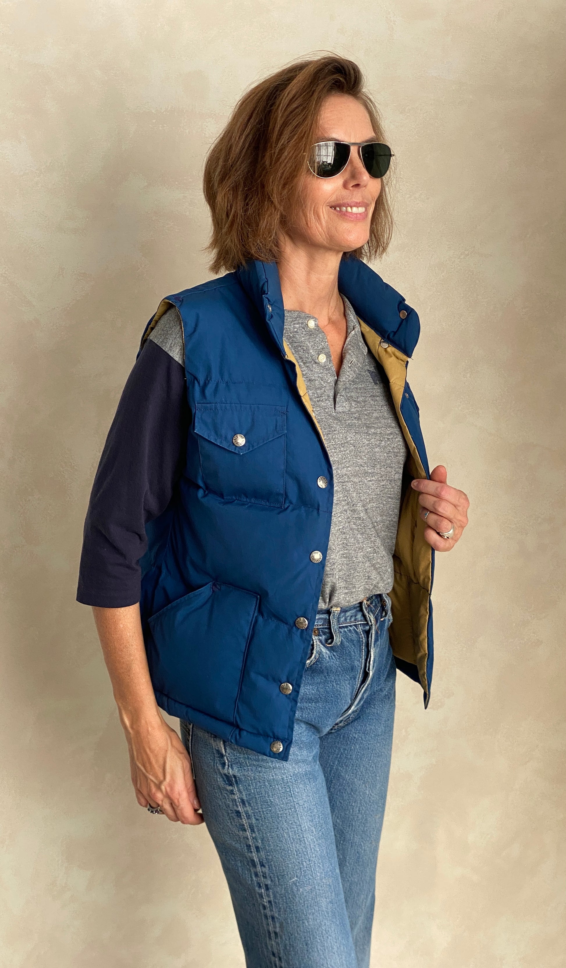 Size Women Med. Vintage North Face down vest Made in USA - USA Vintage Bcn