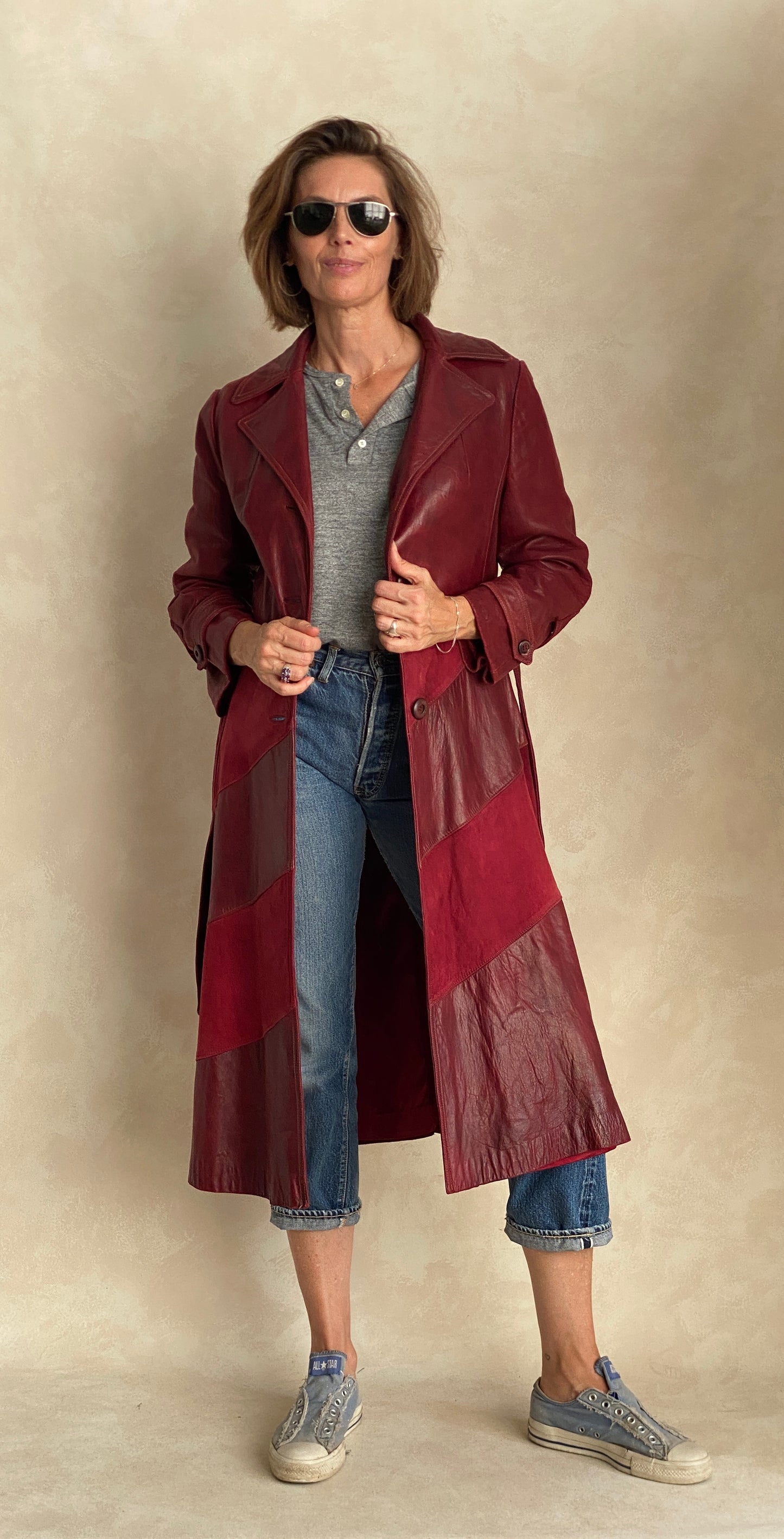 Fantastic two tone leather and suede jacket styled in California
