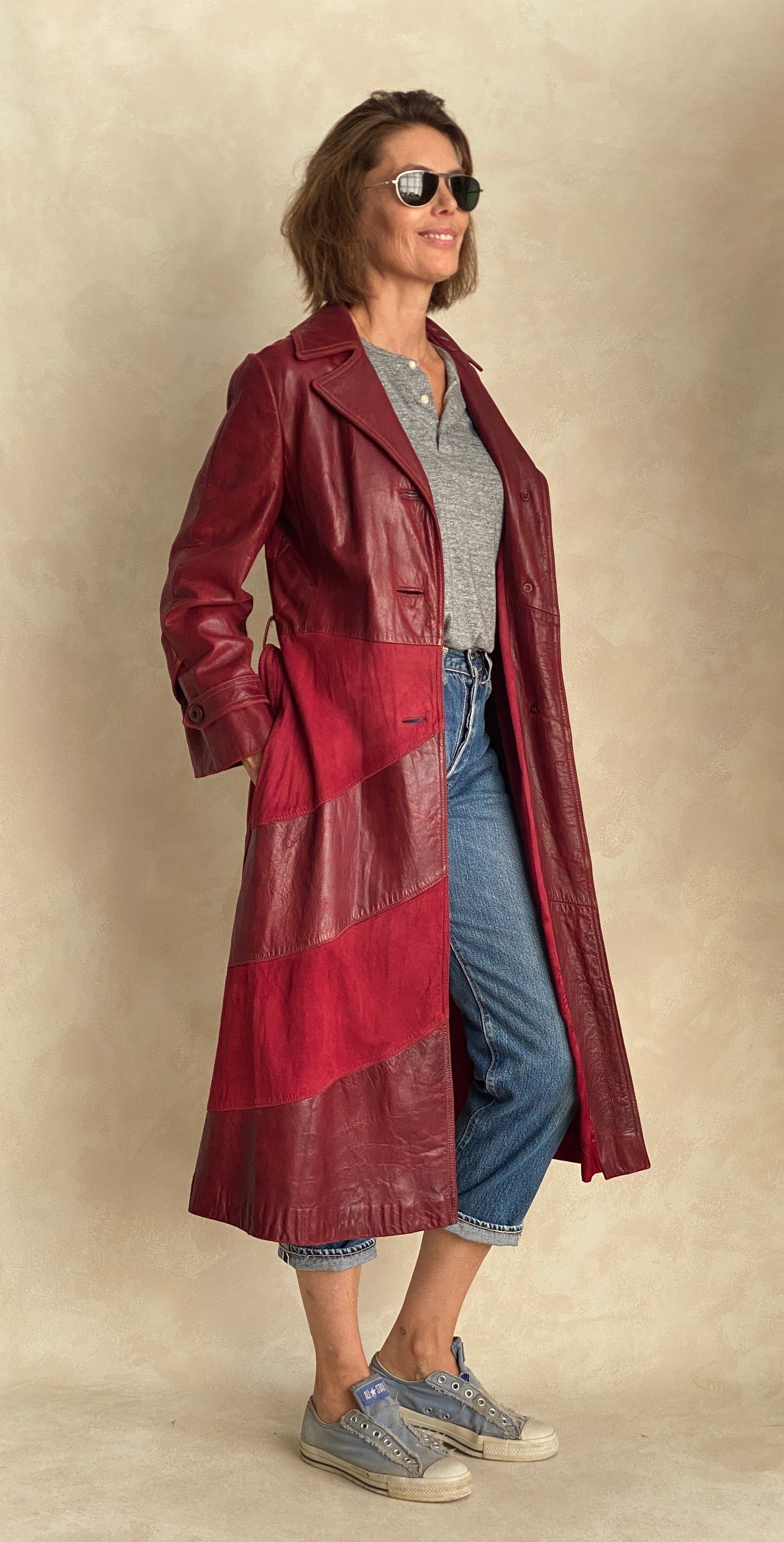 Fantastic two tone leather and suede jacket styled in California