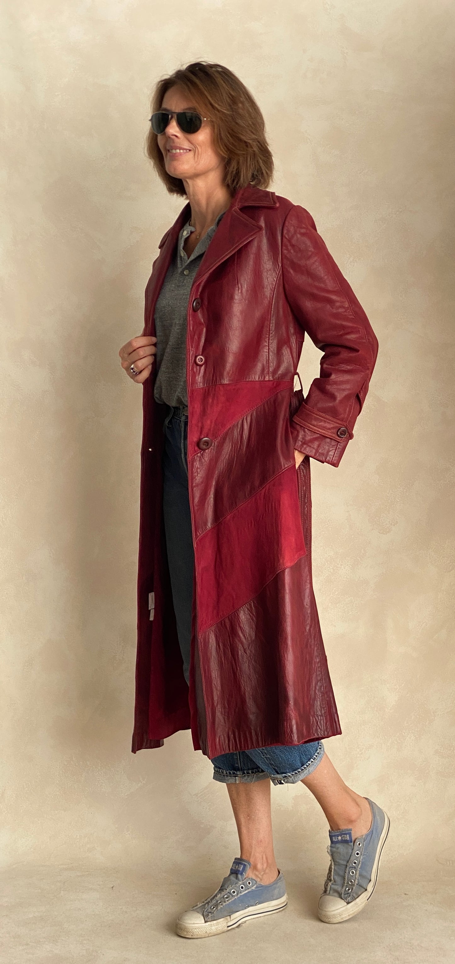 Fantastic two tone leather and suede jacket styled in California
