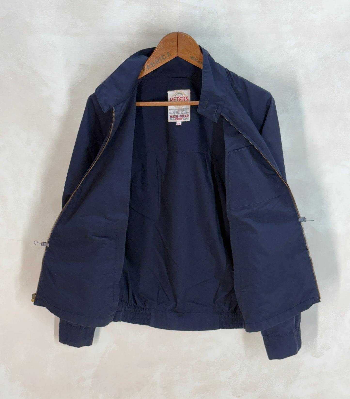 Size 38US / 48EU , Peters 70s light jacket . Talon zipper - USA Vintage Bcn