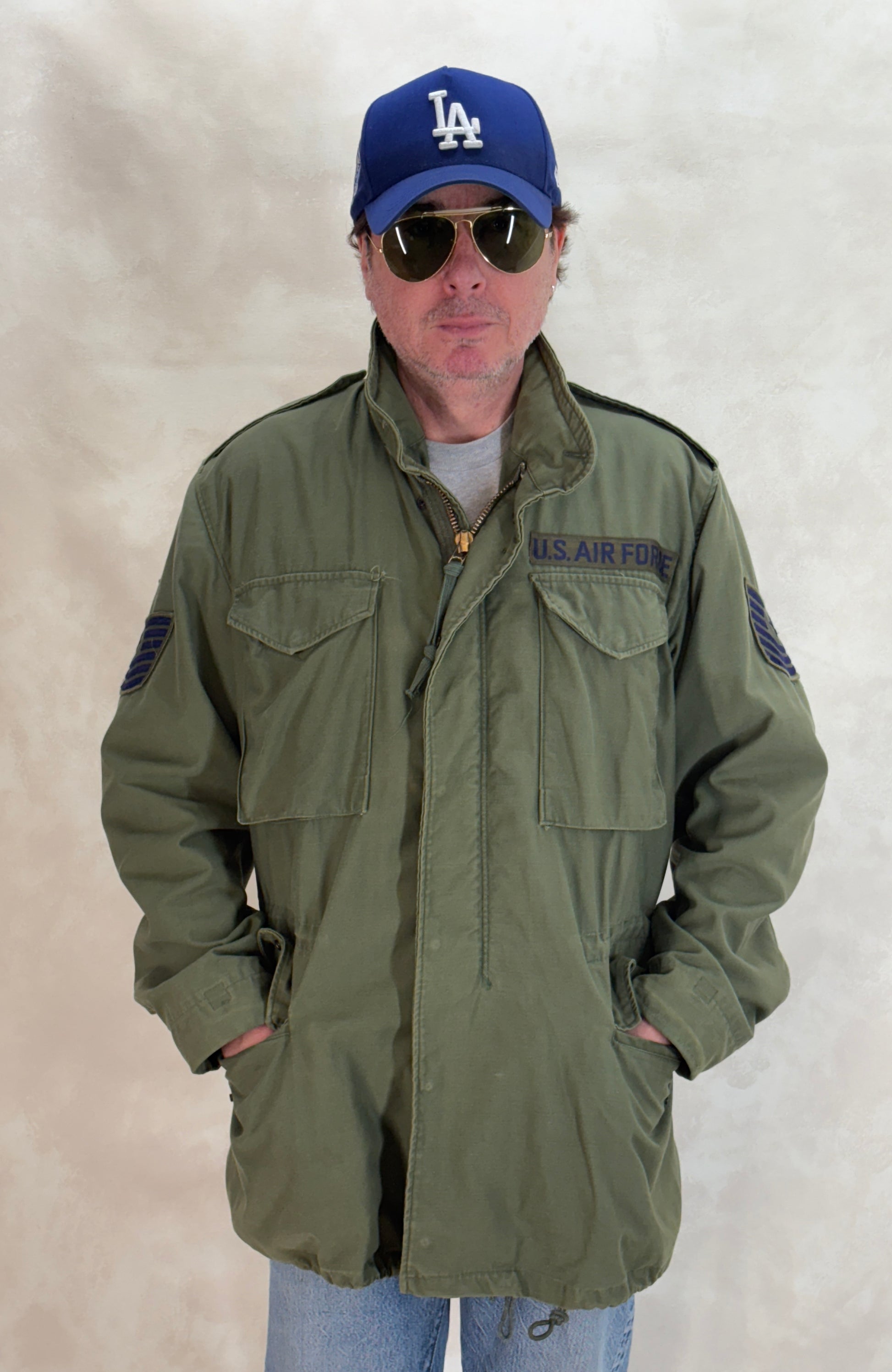 vintage m65 jacket, 1972 air force jacket, us military field jacket, authentic m65 medium long, vintage army coat, air force