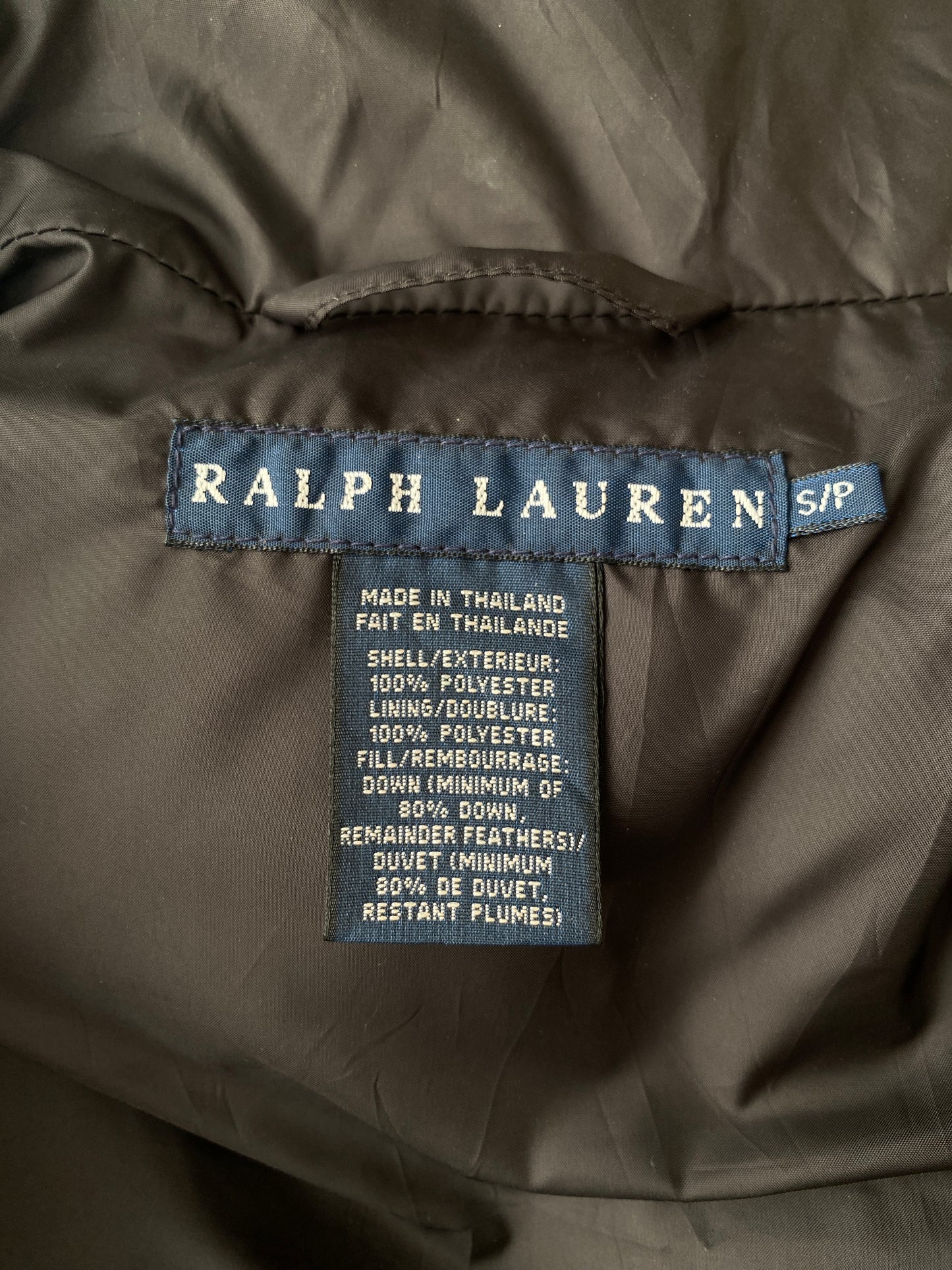 Size XS. Ralph Lauren down vest-AJ357 Studio