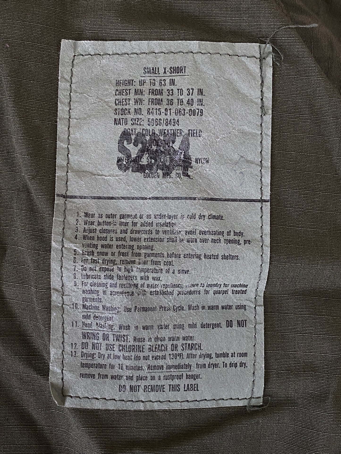 Small XShort. Authentic 80s US M-65 field jacket Military-AJ357 Studio