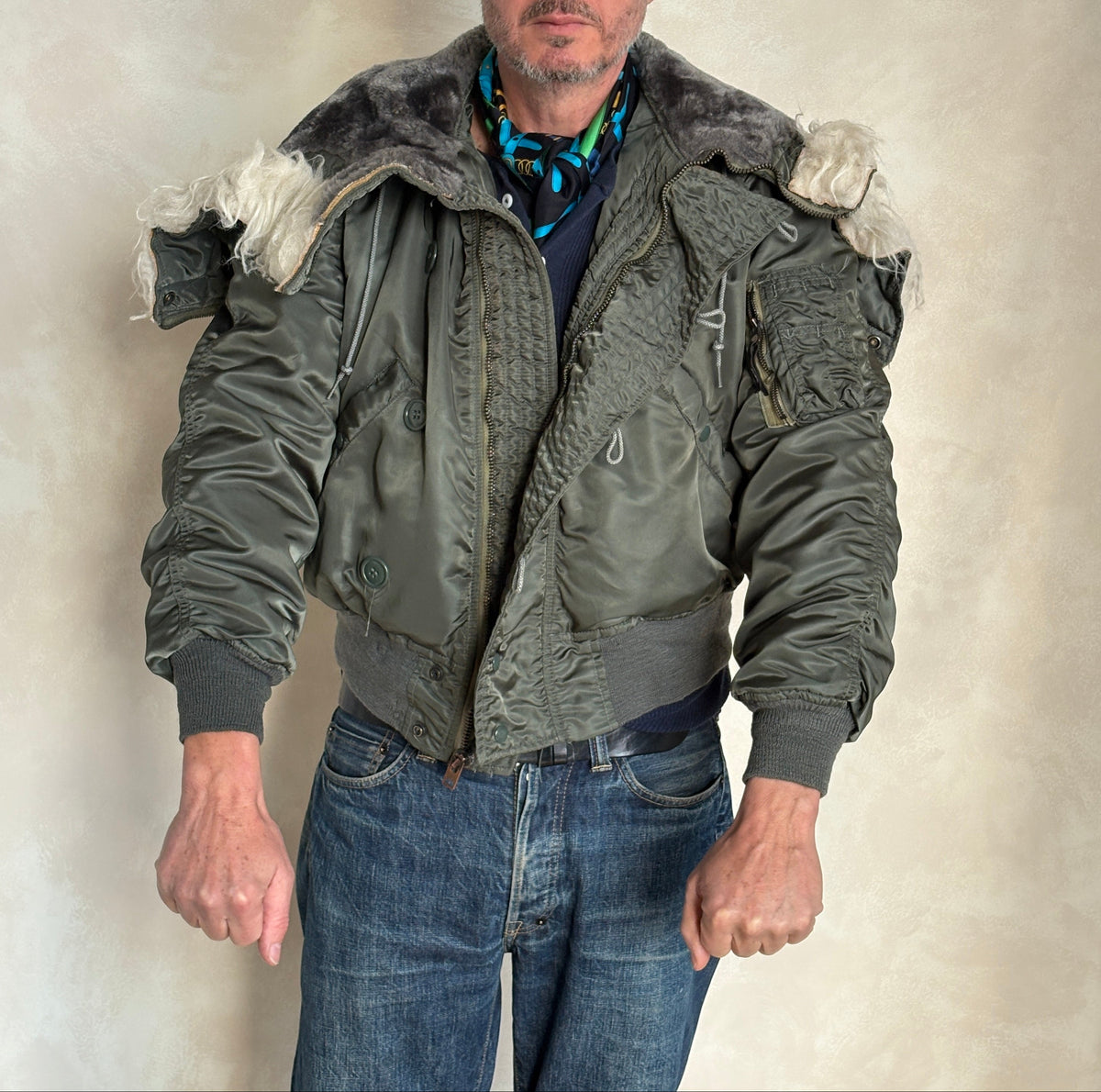 Vintage US Air Force N-2B Flight Jacket Military Parka Made in USA - Size Med. AJ357 Studio-AJ357 Studio
