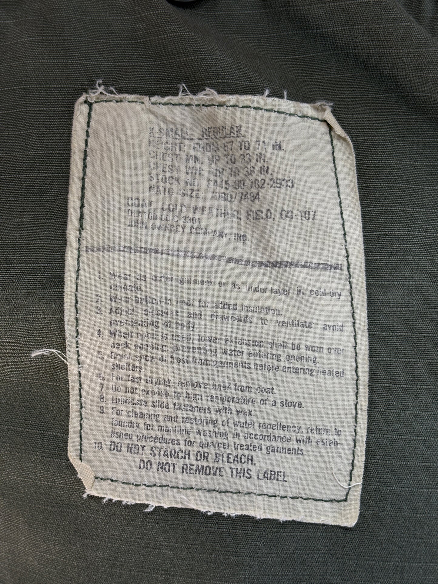 Extra Small. Authentic 1980 US M-65 field jacket Military-AJ357 Studio