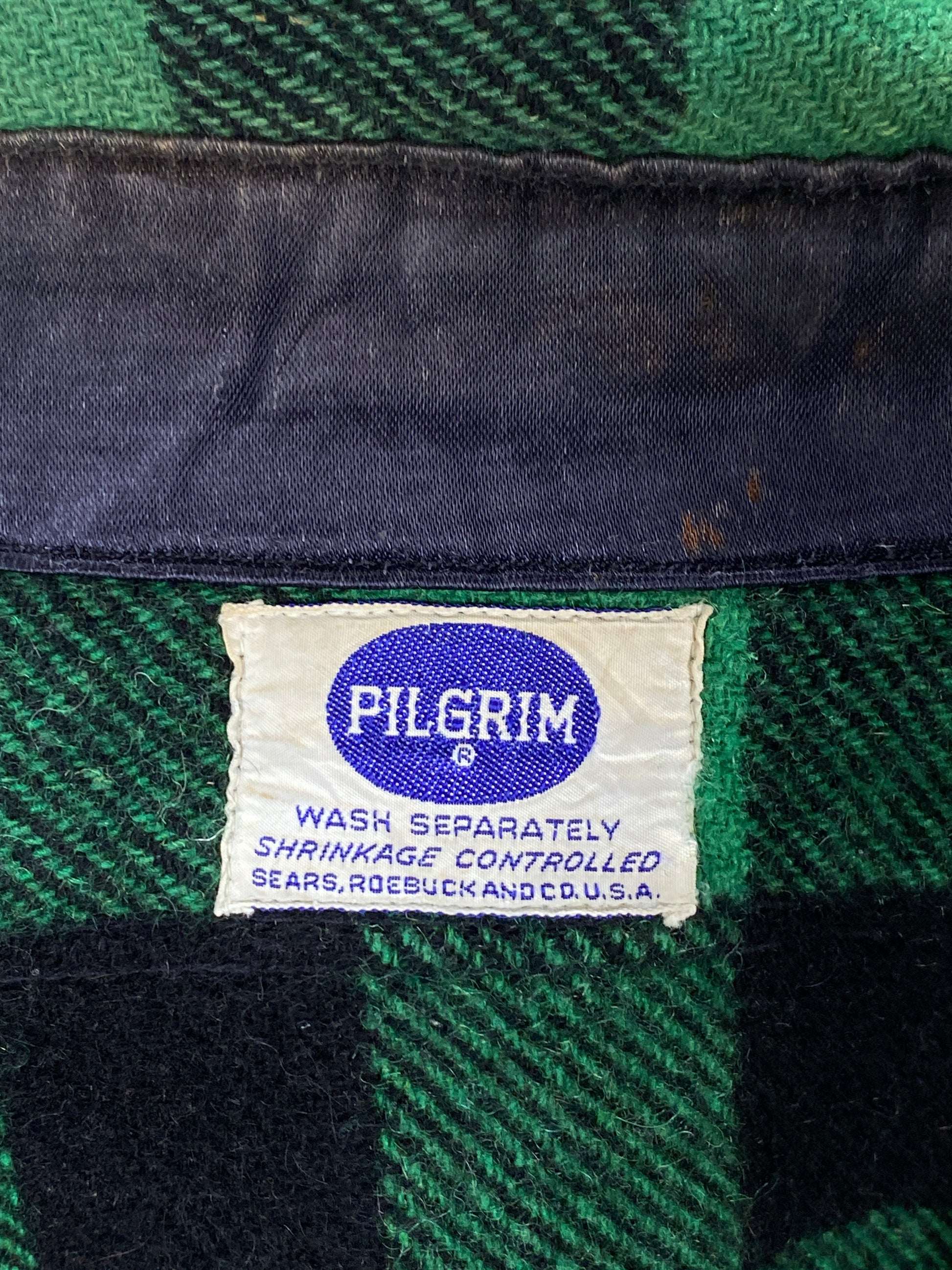 Size Large, 60s Pilgrim Heavy plaid shirt Made in USA Buffalo plaid - USA Vintage Bcn