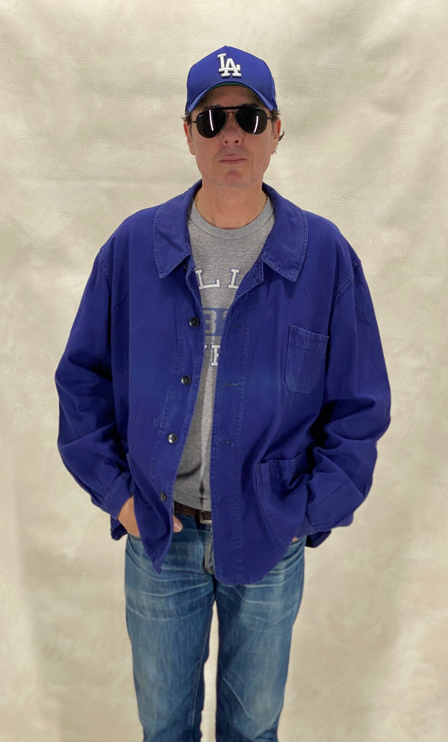Size 54EU / 44 US. Vintage French cotton jacket.Made in France by L athlete - USA Vintage Bcn