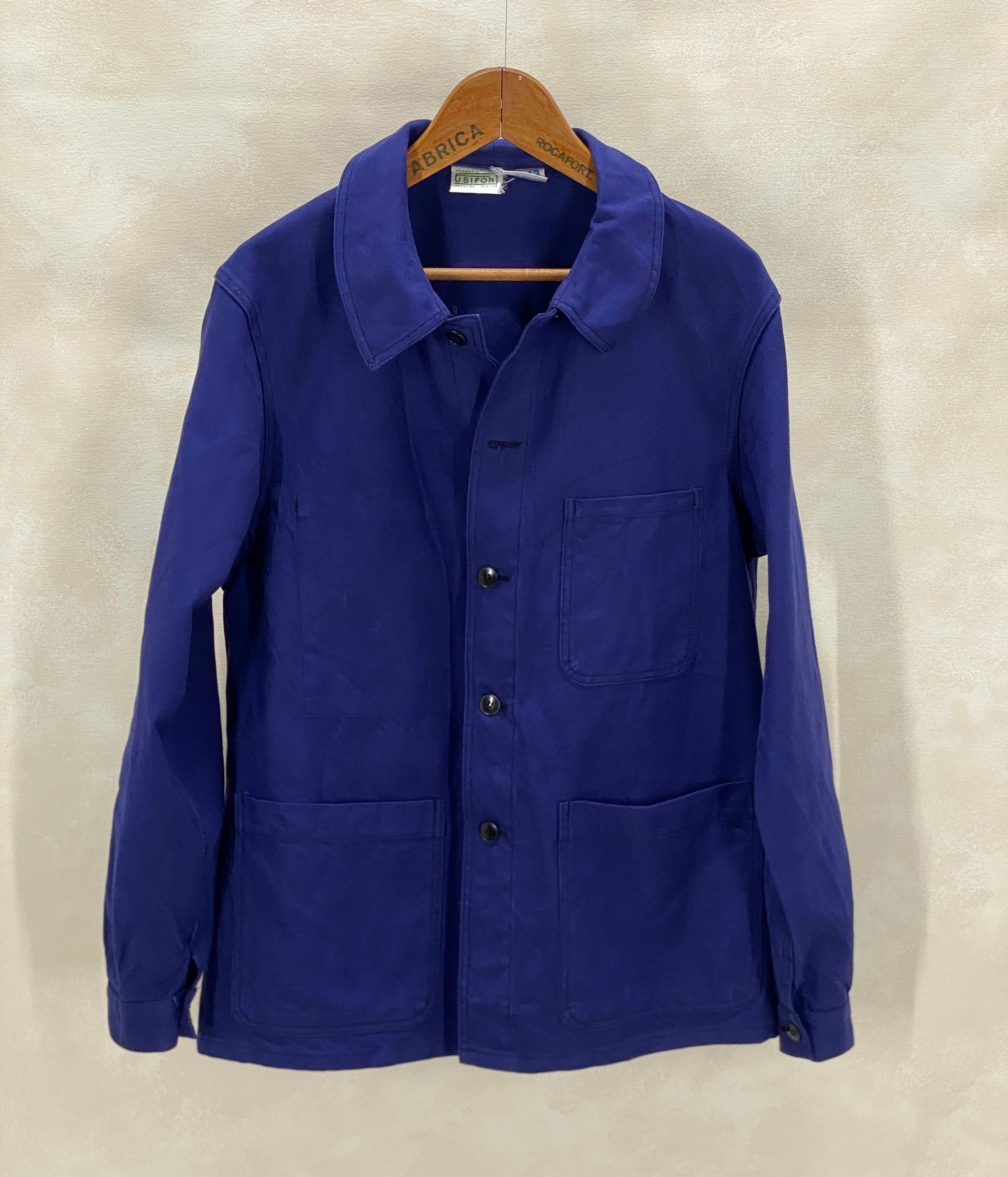 Size 48EU / 38US . Vintage French cotton jacket. Made In France by Usifor - USA Vintage Bcn