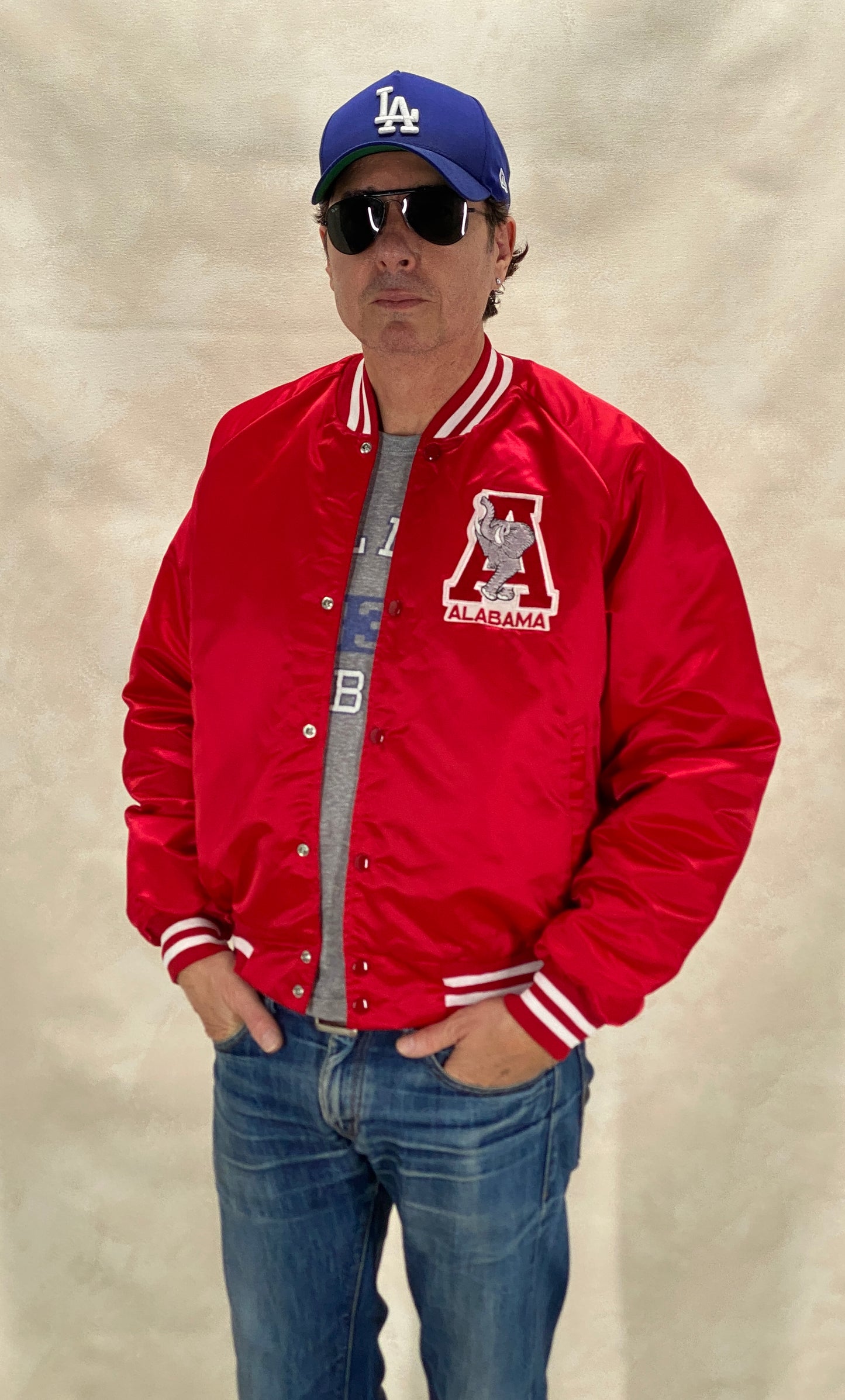 Size Large. Alabama Crimson Tide Vintage 80s Satin Varsity Jacket by Chalk Line – Made in USA - USA Vintage Bcn