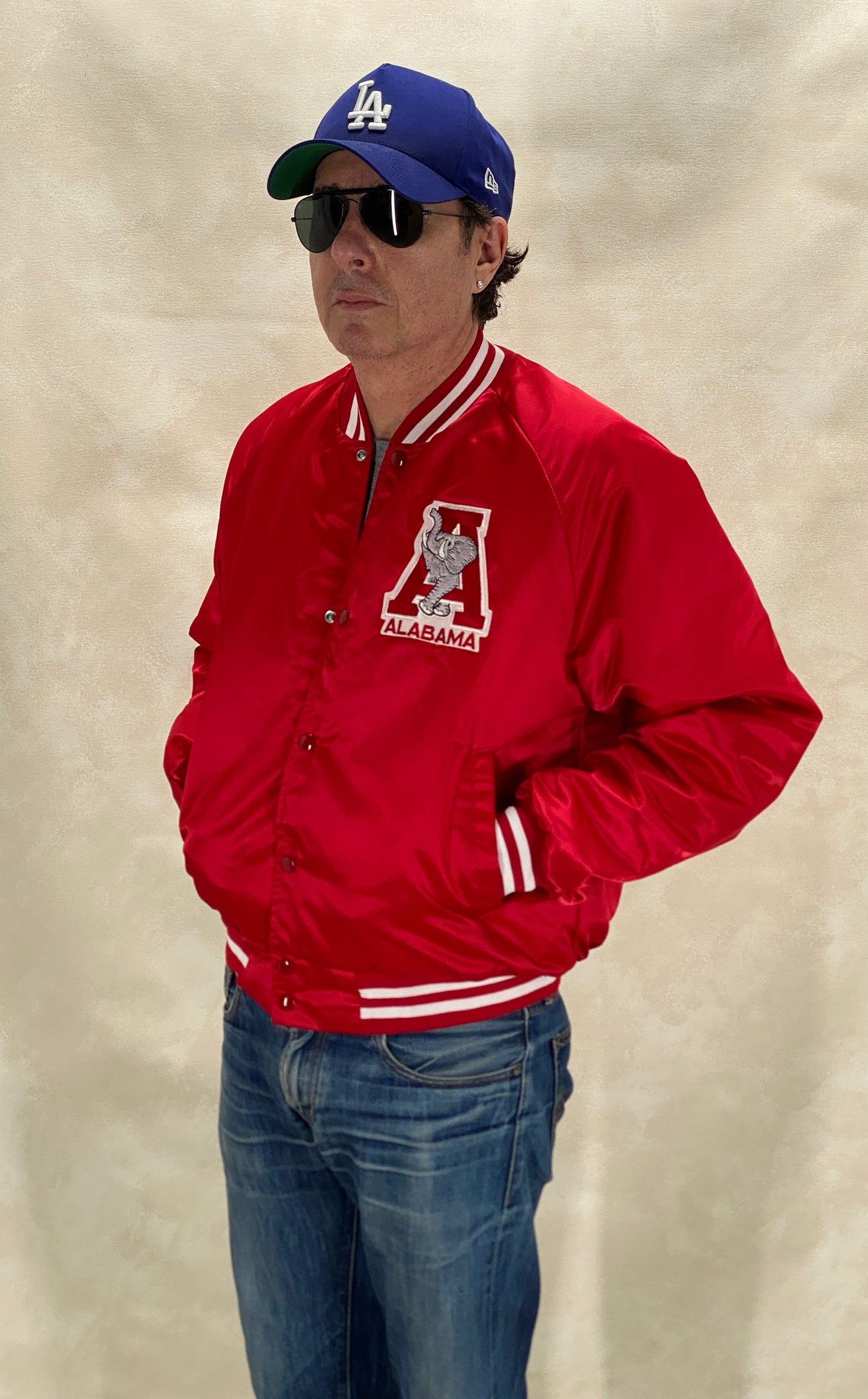 Size Large. Alabama Crimson Tide Vintage 80s Satin Varsity Jacket by Chalk Line – Made in USA - USA Vintage Bcn