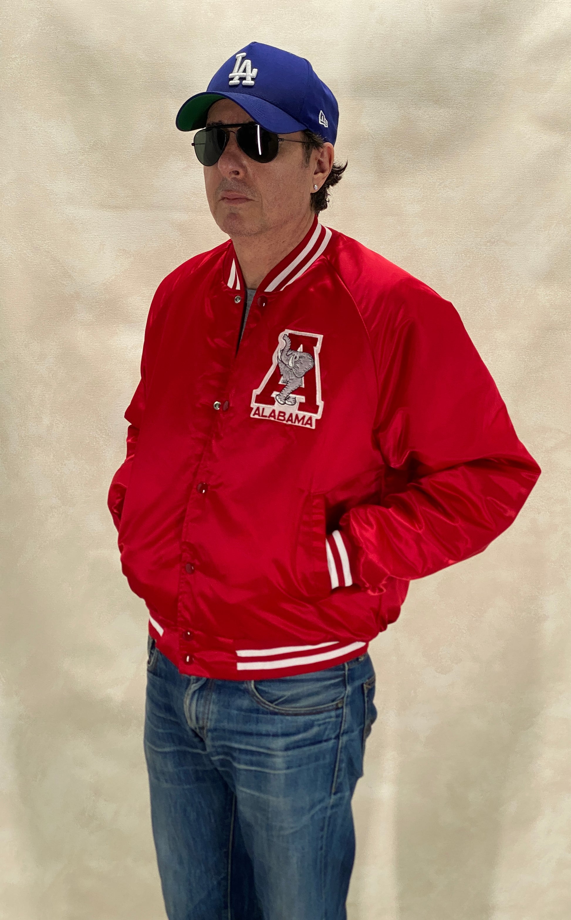 Size Large. Alabama Crimson Tide Vintage 80s Satin Varsity Jacket by Chalk Line – Made in USA - USA Vintage Bcn