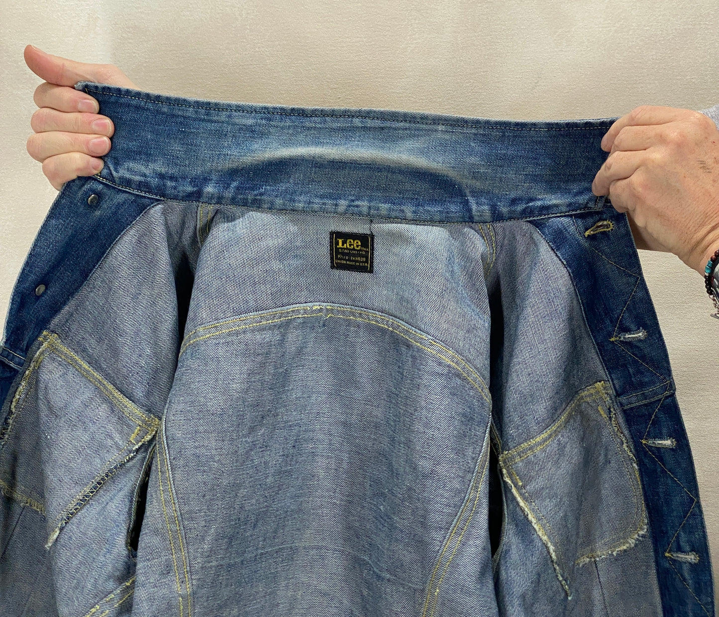 Size 38US / 48EU. Vintage 70s Lee Union Made Denim Shirt – 2 Pockets – Made in USA - USA Vintage Bcn