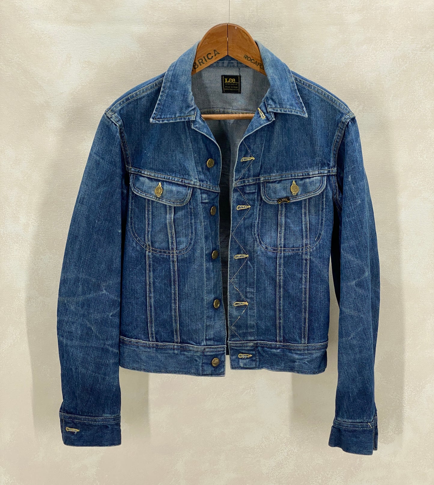 Size 38US / 48EU. Vintage 70s Lee Union Made Denim Shirt – 2 Pockets – Made in USA - USA Vintage Bcn