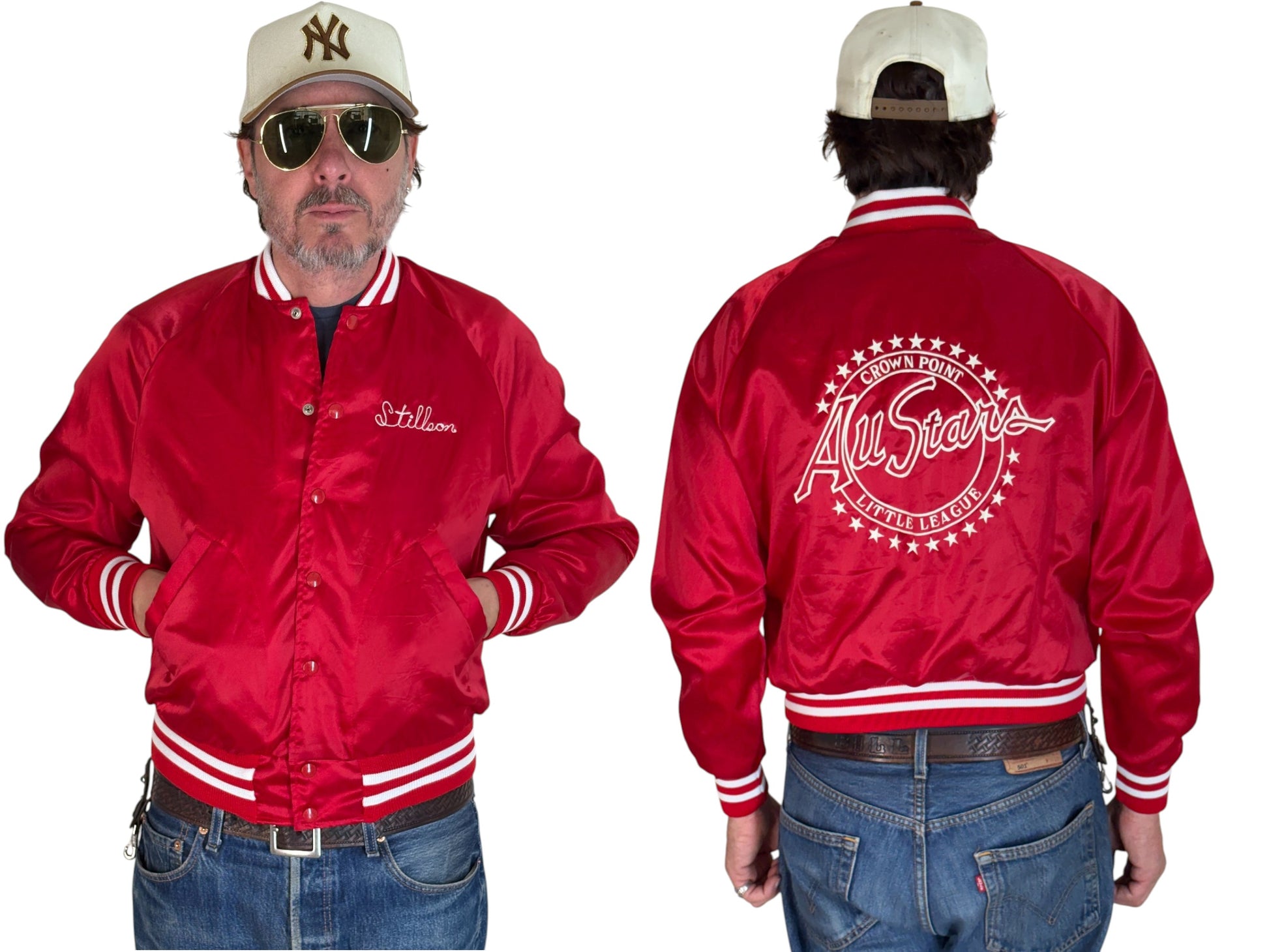 Size Small. Vintage 80s Satin Jacket Made In USA by Aristo Jack - USA Vintage Bcn