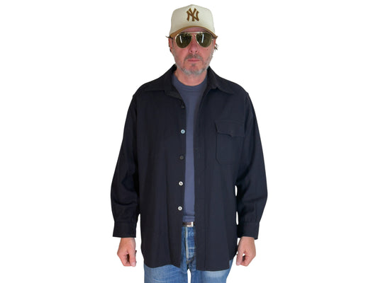 Size Large. Vintage 1940s US navy CPO (Chief Petty Officer) wool shirt – 1 Pocket – USN Military Issue - USA Vintage Bcn