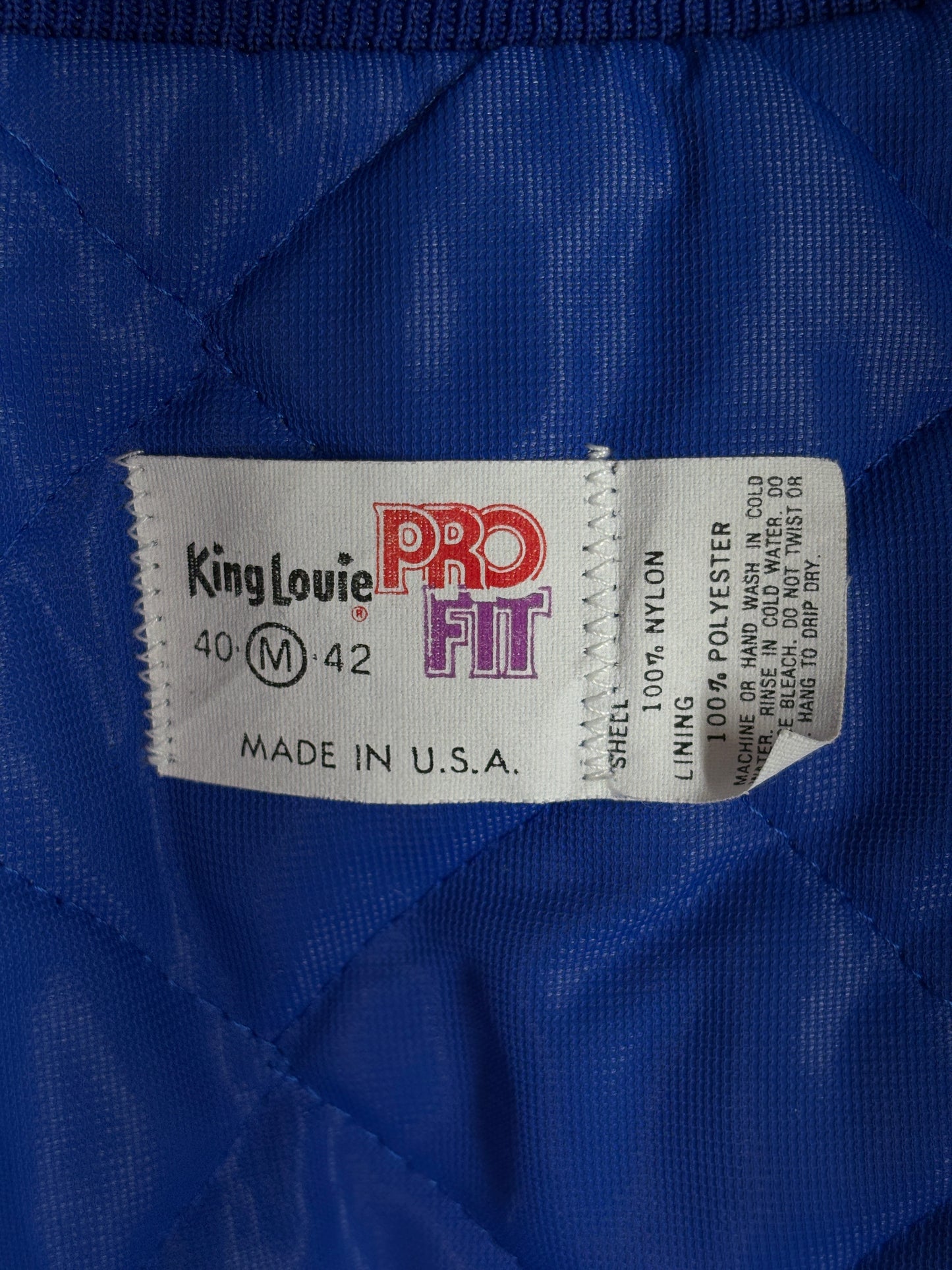 Size Med. Vintage 80s Bluejays booster club Satin Jacket made by King Louie In the USA - USA Vintage Bcn