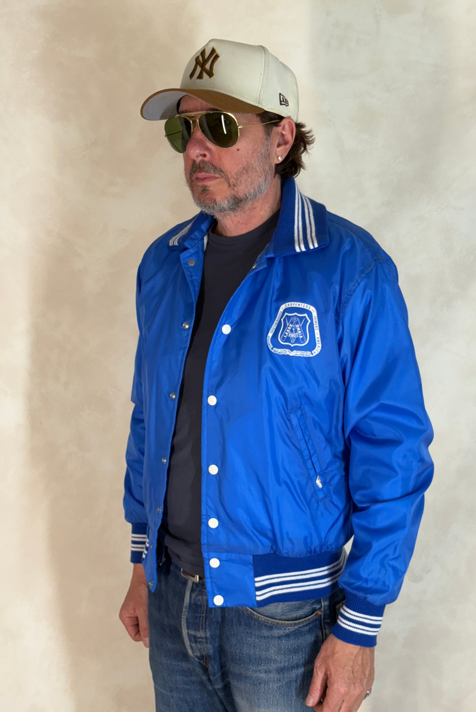 Size Small. Vintage Brotherhood of carpenters 70s Nylon Jacket Made In USA West Wind - USA Vintage Bcn