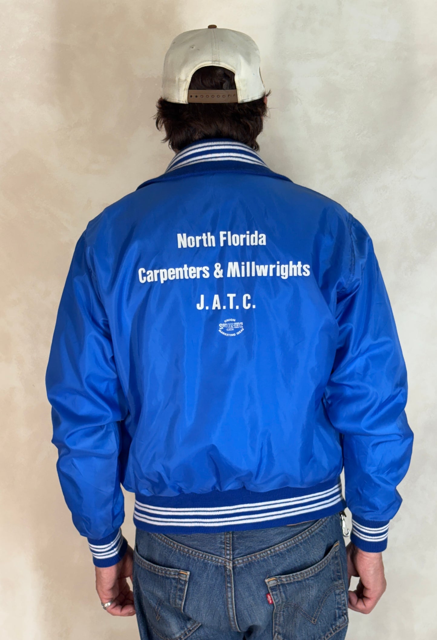 Size Small. Vintage Brotherhood of carpenters 70s Nylon Jacket Made In USA West Wind - USA Vintage Bcn