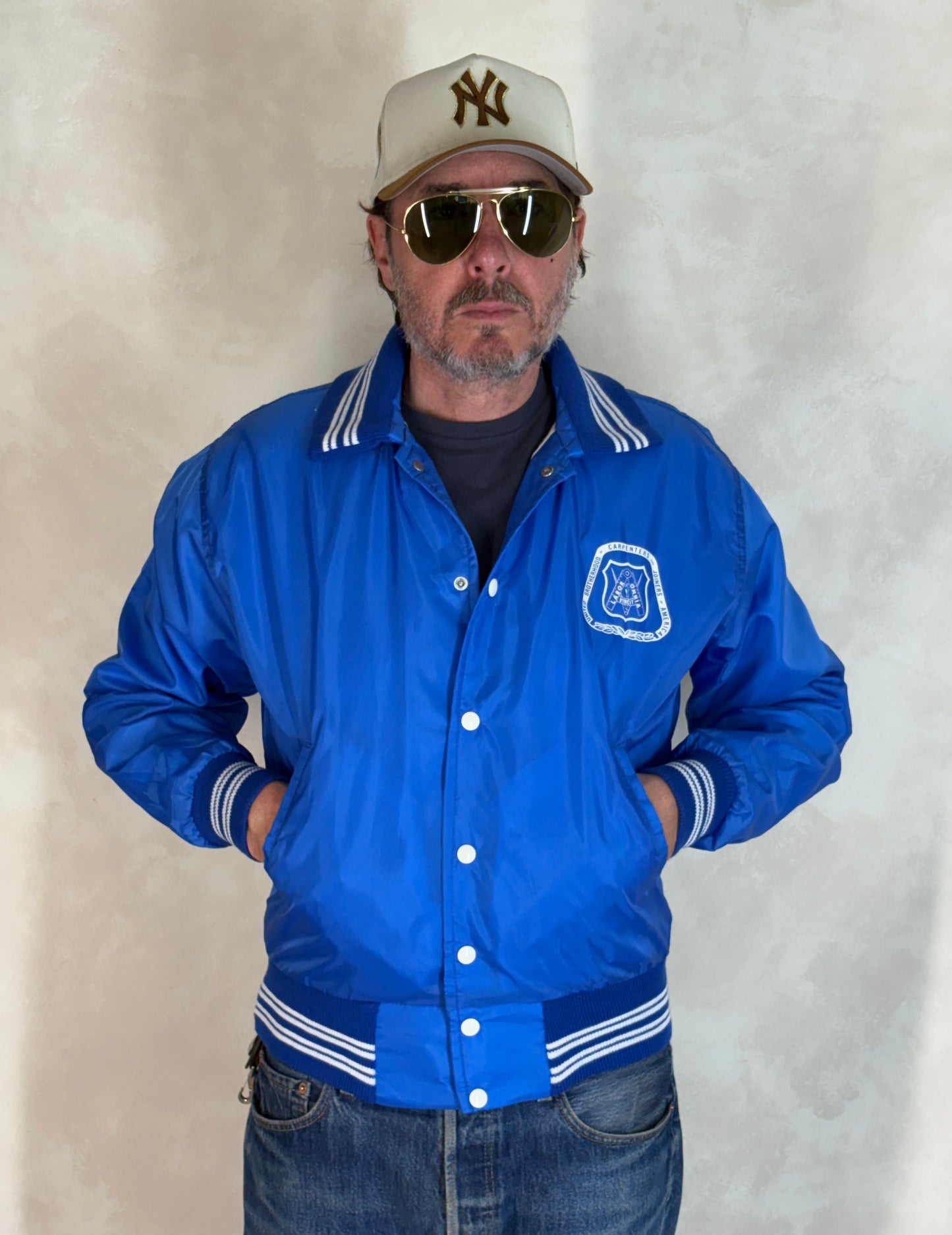 Size Small. Vintage Brotherhood of carpenters 70s Nylon Jacket Made In USA West Wind - USA Vintage Bcn