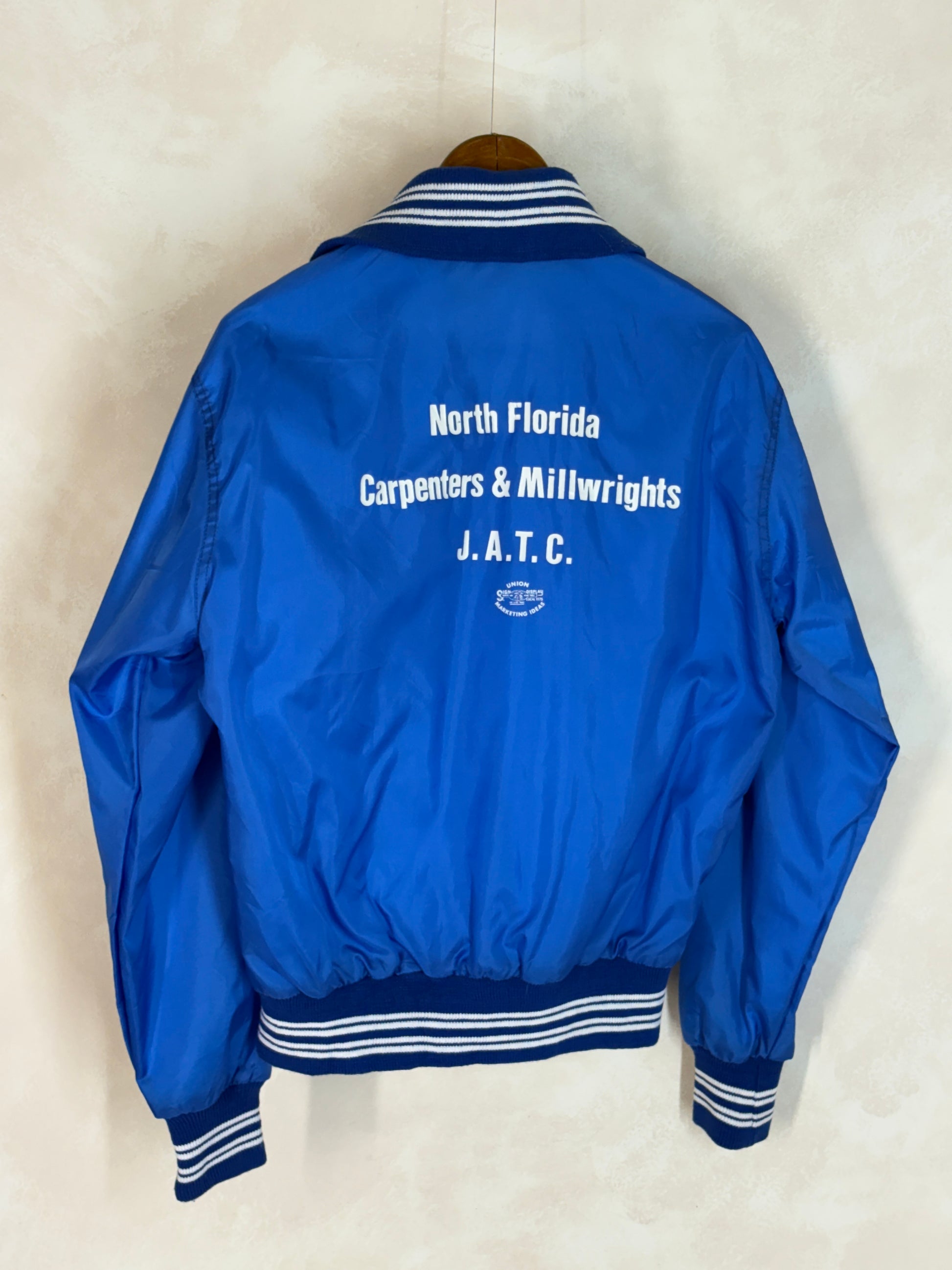 Size Small. Vintage Brotherhood of carpenters 70s Nylon Jacket Made In USA West Wind - USA Vintage Bcn