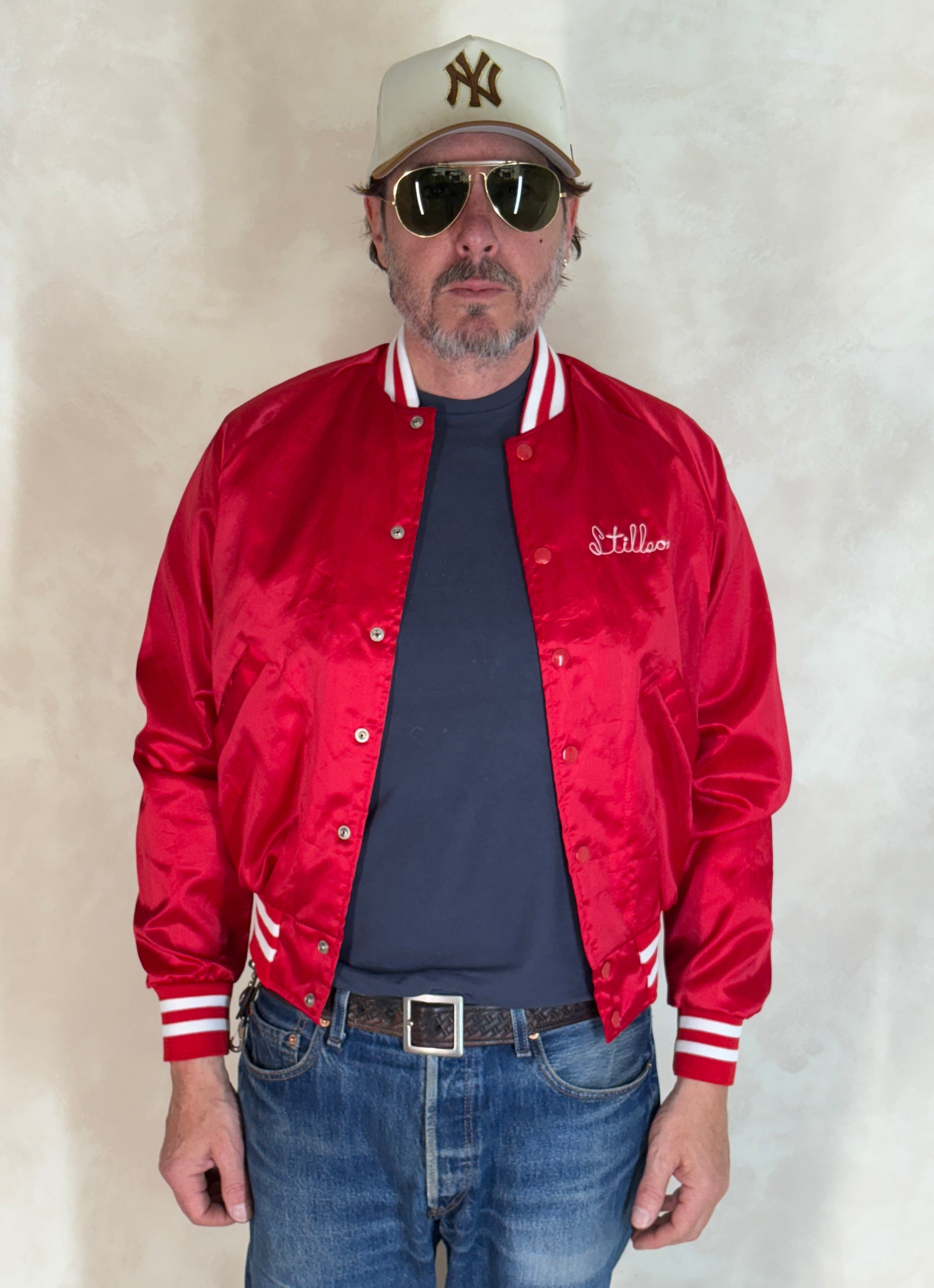 Size Small. Vintage 80s Satin Jacket Made In USA by Aristo Jack - USA Vintage Bcn