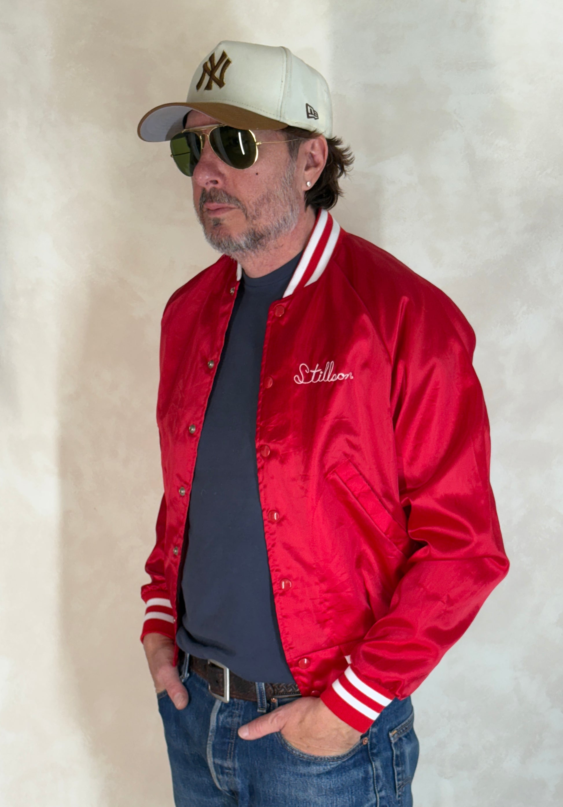 Size Small. Vintage 80s Satin Jacket Made In USA by Aristo Jack - USA Vintage Bcn