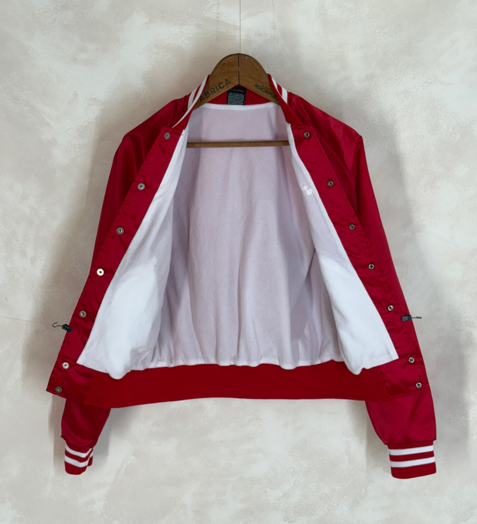 Size Small. Vintage 80s Satin Jacket Made In USA by Aristo Jack - USA Vintage Bcn