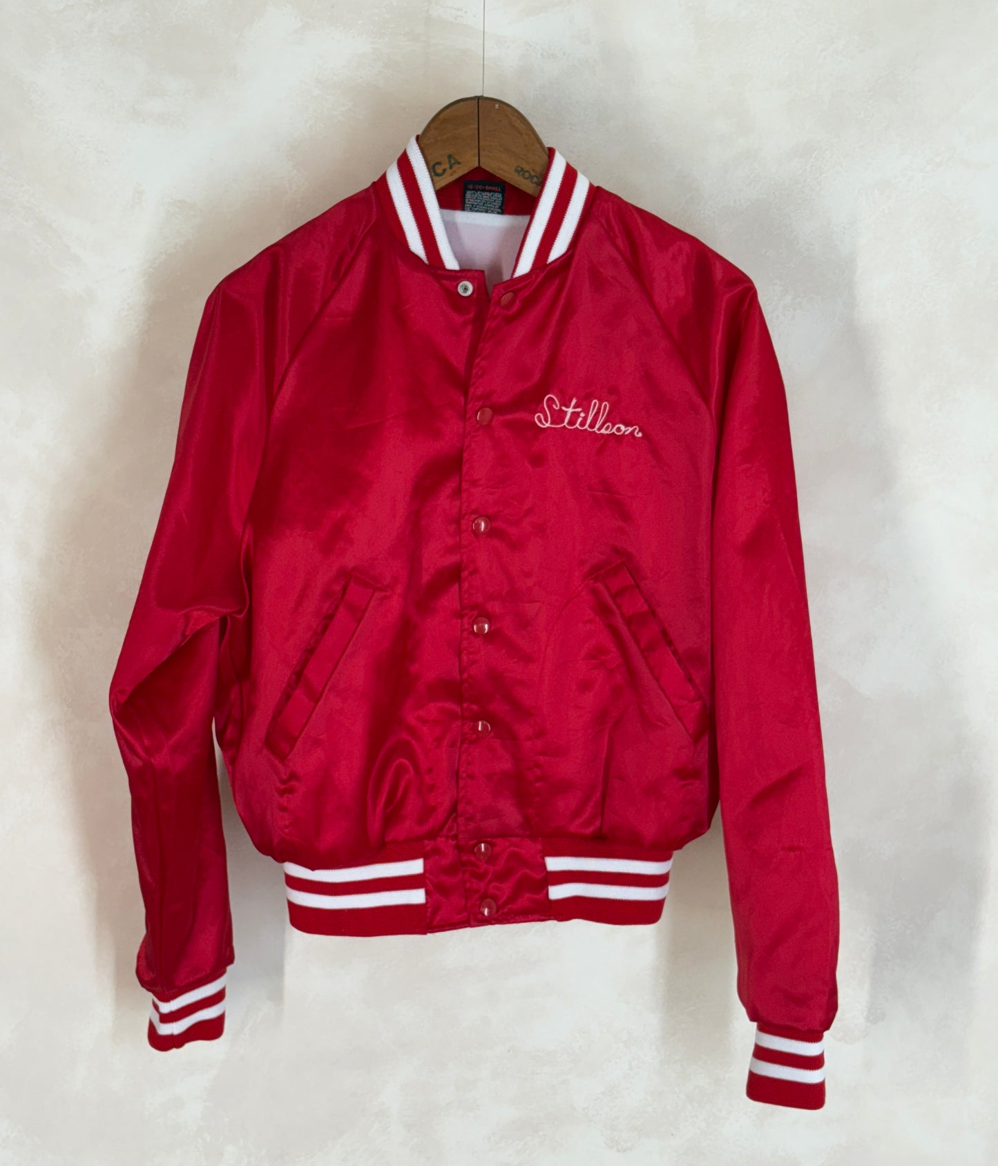 Size Small. Vintage 80s Satin Jacket Made In USA by Aristo Jack - USA Vintage Bcn