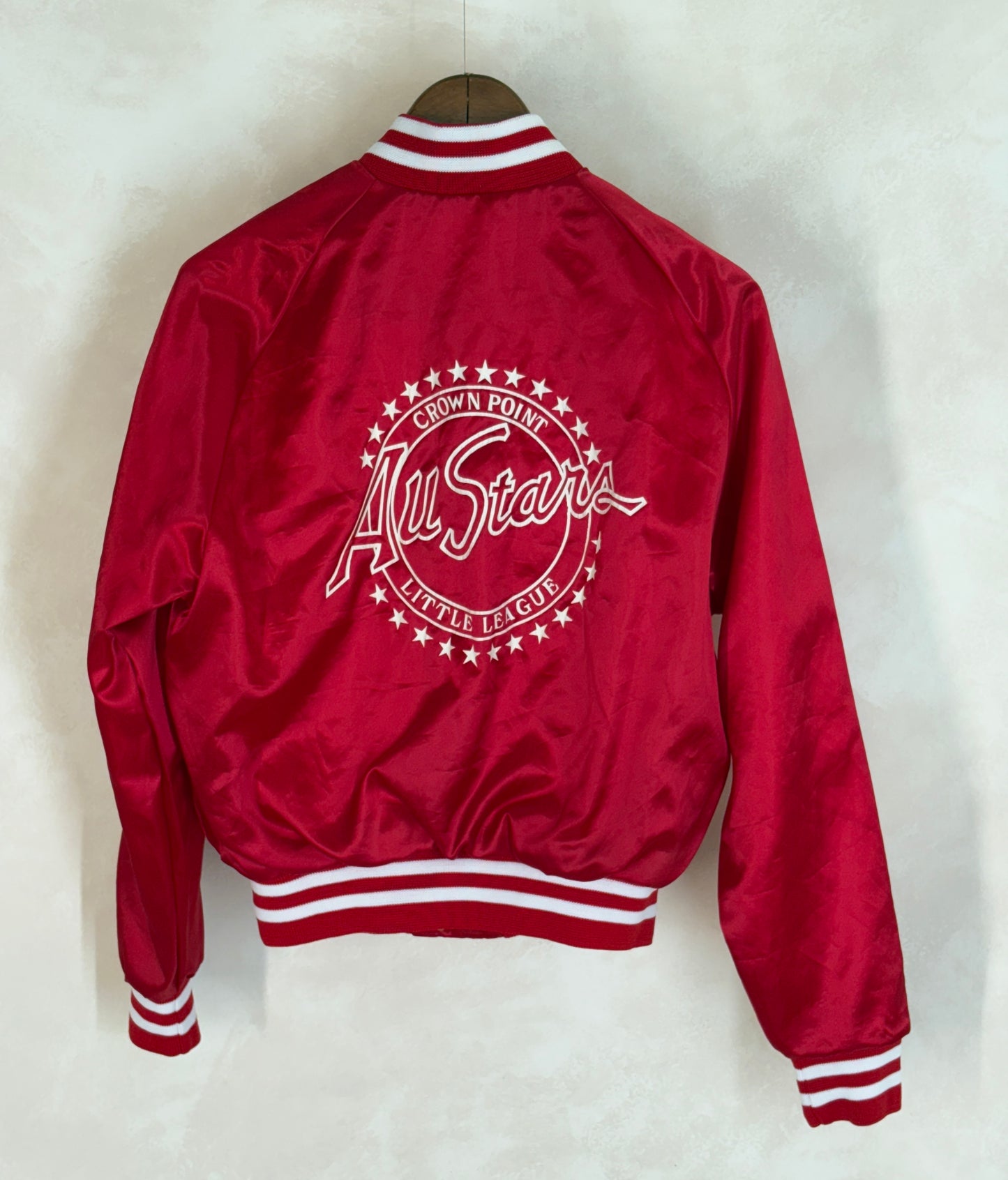 Size Small. Vintage 80s Satin Jacket Made In USA by Aristo Jack - USA Vintage Bcn