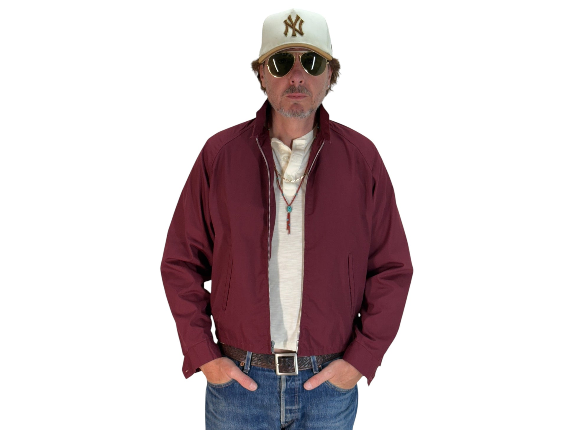 Size Med , Vintage 60s Lightweight Cotton-Blend Zip Jacket - USA Vintage Bcn