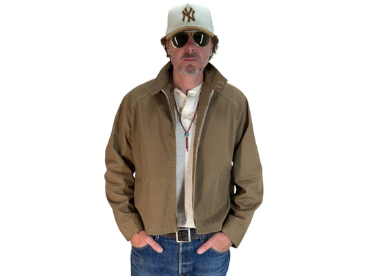 Marked size XL, 70s Vintage Lightweight Cotton-Blend Zip Jacket - USA Vintage Bcn