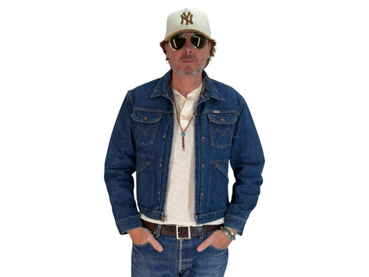 Size 40US / 50EU. Authentic 24MJZ Maverick Jacket – USA-Made Raw Denim Classic - USA Vintage Bcn