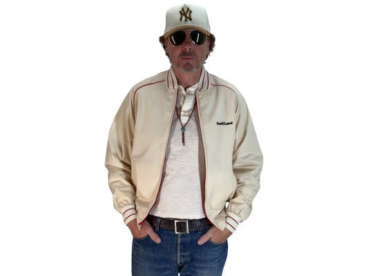 Size Large, Vintage 80s Lightweight Cotton-Blend Zip Jacket. Made in USA - USA Vintage Bcn