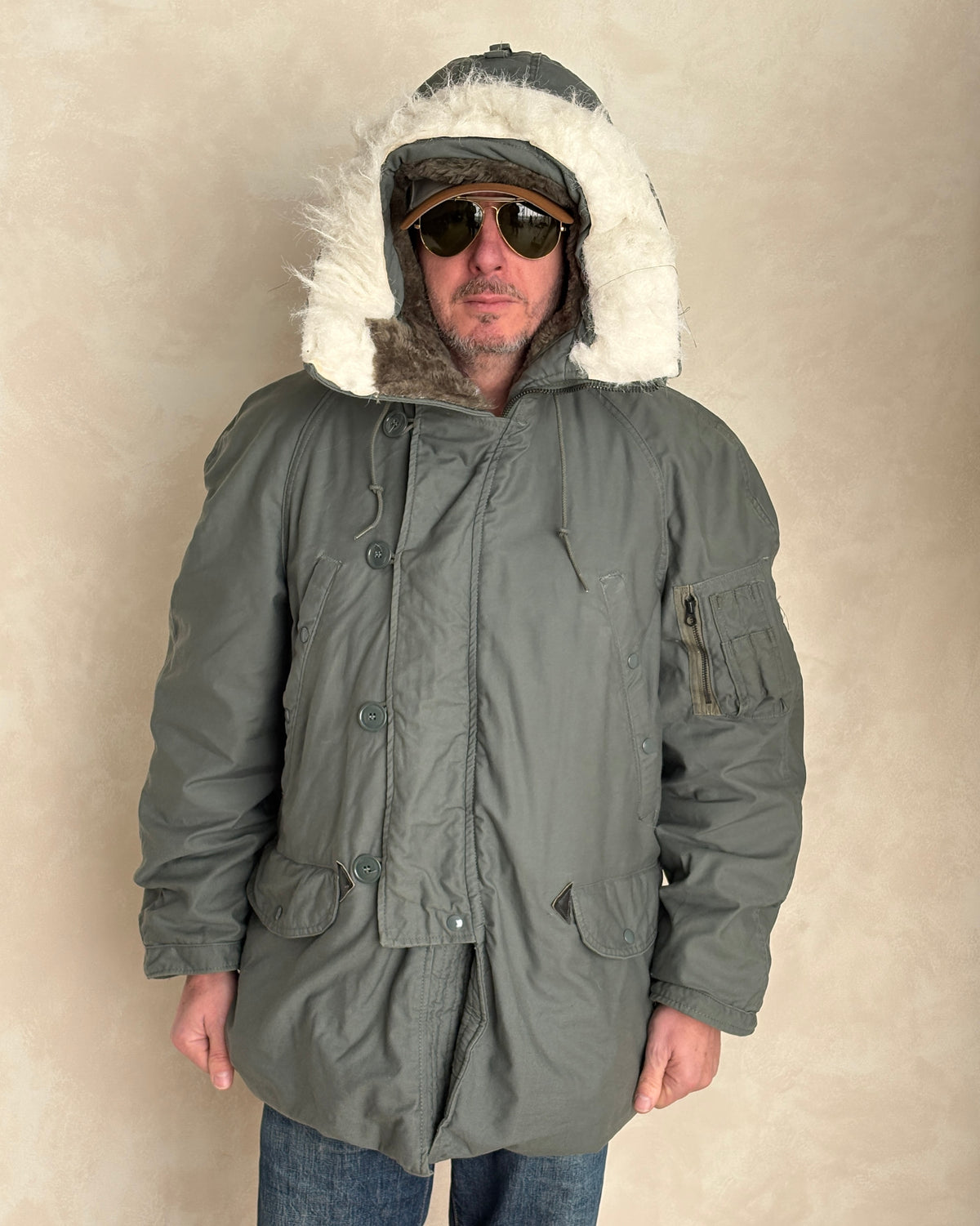 Authentic 1982 US Air Force N-3B Flight Jacket Parka — Extreme Cold Weather — Size Medium-AJ357 Studio