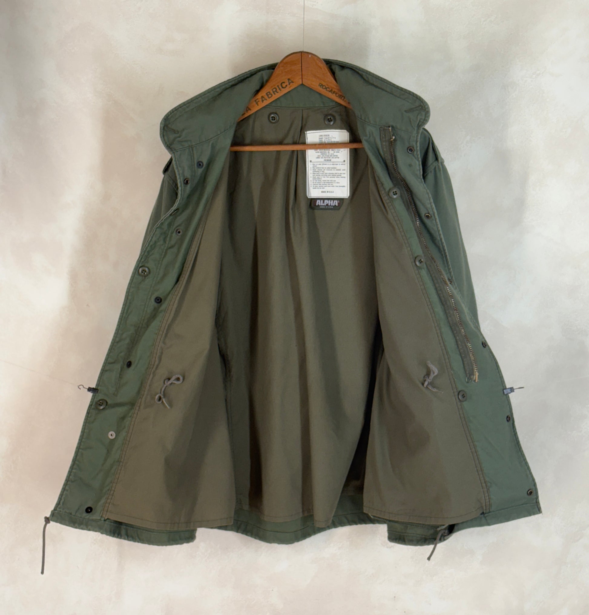 Large Reg. Civilian Alpha US M-65 field jacket Military style Made in USA - USA Vintage Bcn