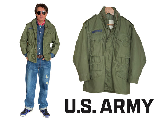 Authentic 1970s US Army M-65 field jacket, vintage military coat in size X Small Short