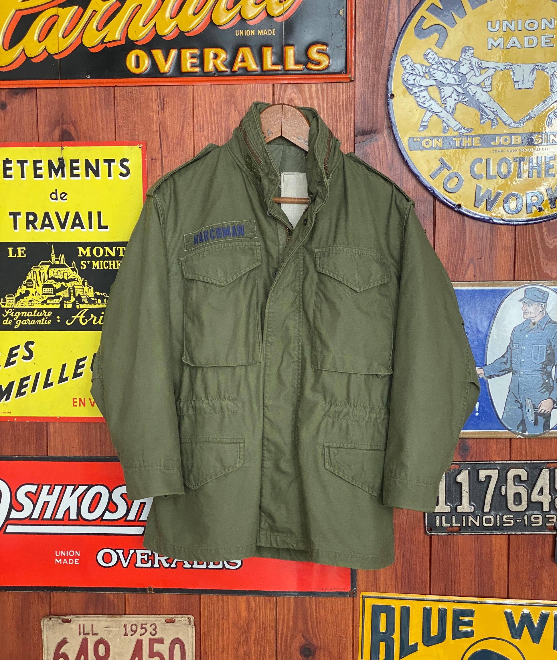 Authentic 1970s US Army M-65 field jacket, vintage military coat in size X Small Short
