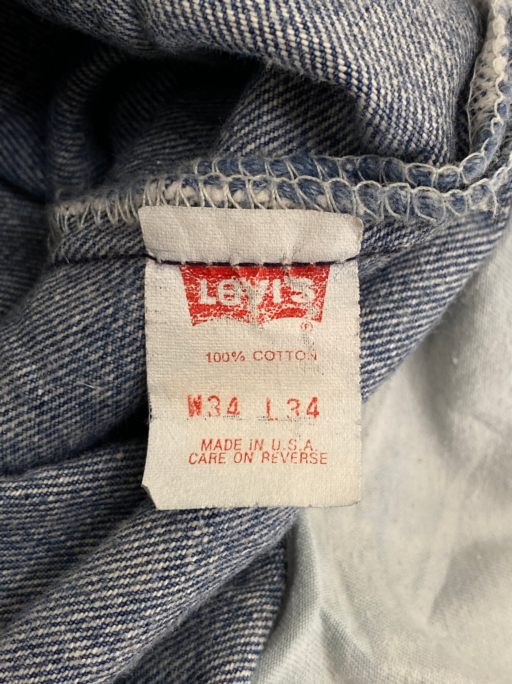 34X34 Levi's 501 Vintage Denim Jeans Made in USA in 1991 - USA Vintage Bcn
