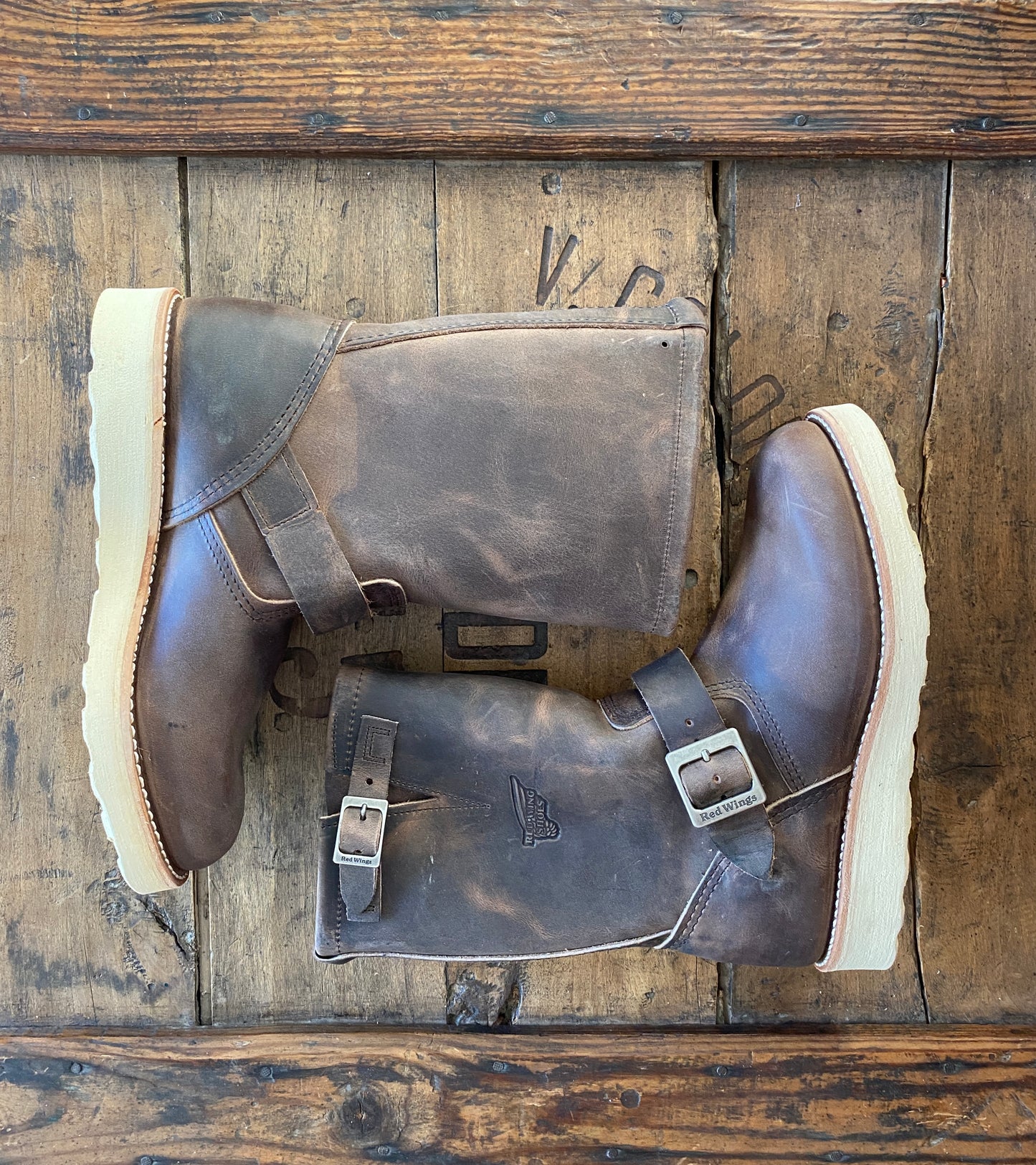 Size 6.5D (38.5 Euro) R W 2975 Heritage Engineer Boots Made In USA (Seconds) - USA Vintage Bcn