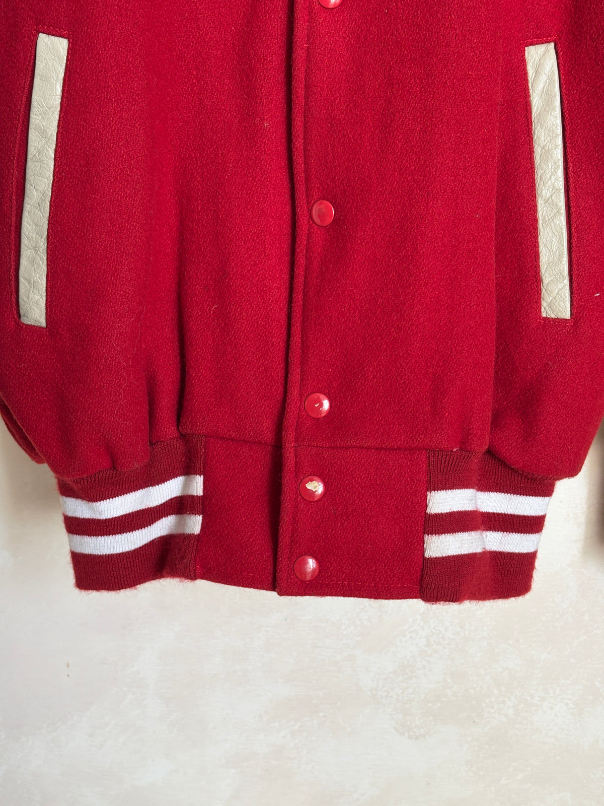 Size Med. Authentic Vintage Varsity Jacket – Wool & Leather Made in USA-AJ357 Studio